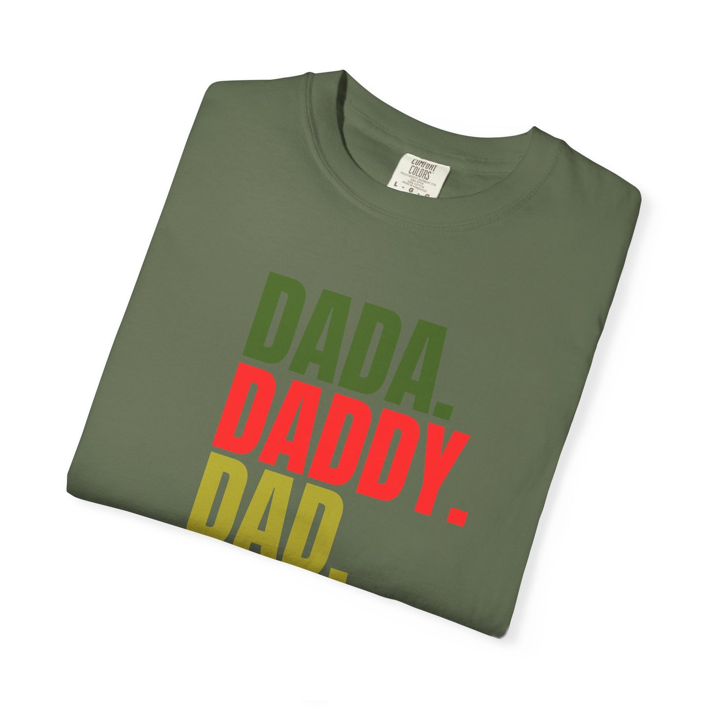 Funny Dad T-Shirt with Dada, Daddy, Dad, Bruh Text, Perfect for Father's Day, Dad Gifts, Men's Casual Wear, Gift for New Dads, Unisex Tee