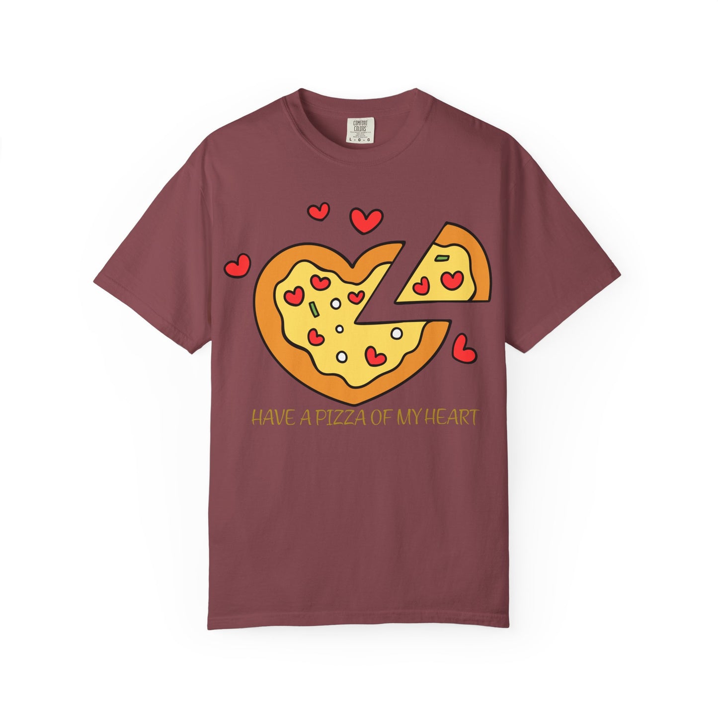 Cute Pizza Heart T-shirt, Valentine's Day Gift, Funny Graphic Tee, Unisex Casual Wear, Foodie Apparel, Gift for Pizza Lovers