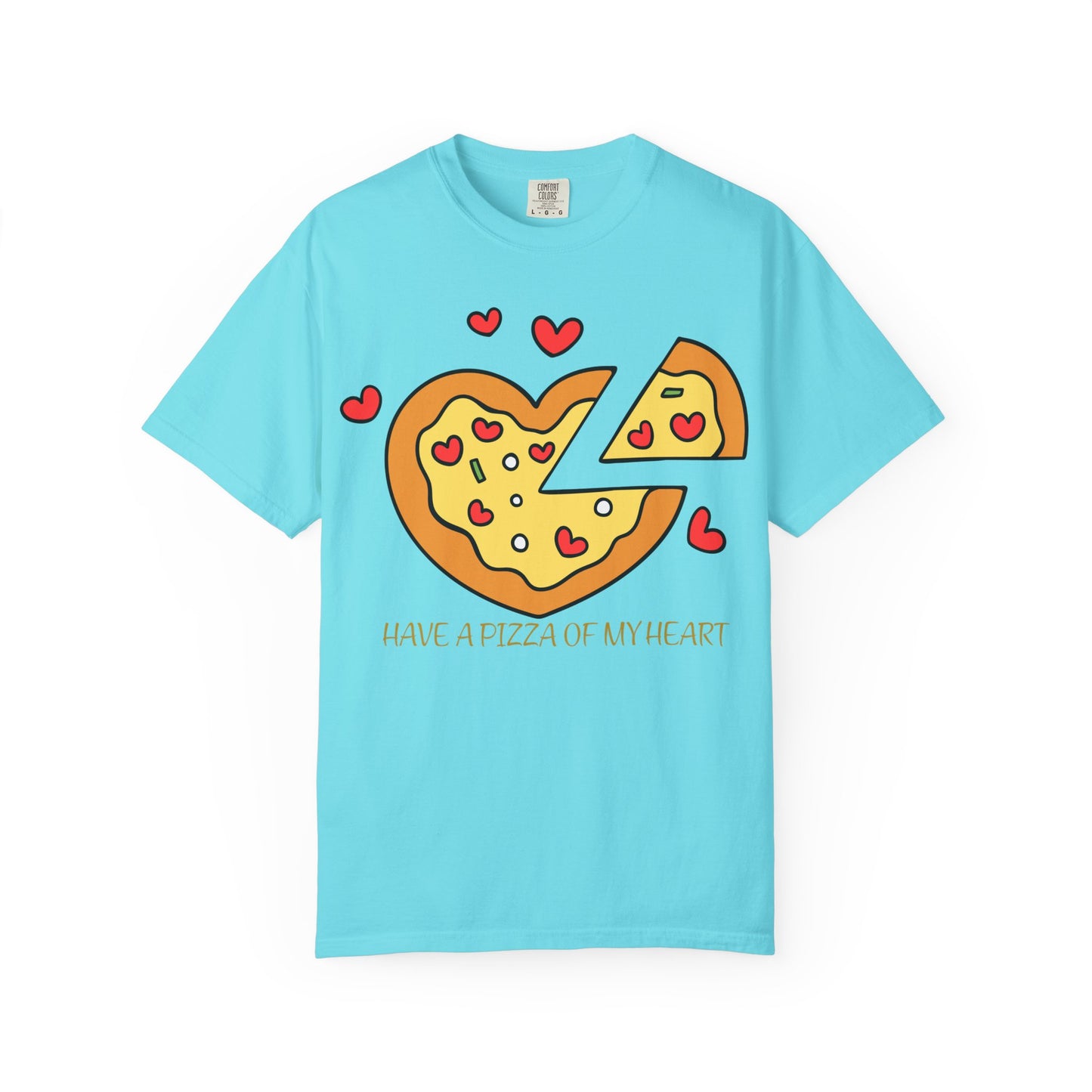 Cute Pizza Heart T-shirt, Valentine's Day Gift, Funny Graphic Tee, Unisex Casual Wear, Foodie Apparel, Gift for Pizza Lovers