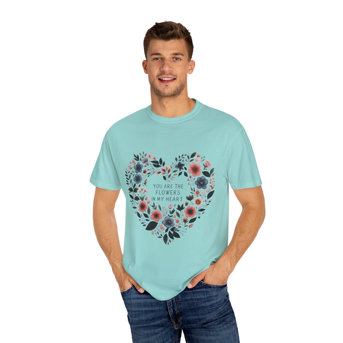 Floral Heart T-Shirt, Garden Shirt, Gift for Her, Mother's Day Tee, Casual Summer Apparel, Floral Graphic Top