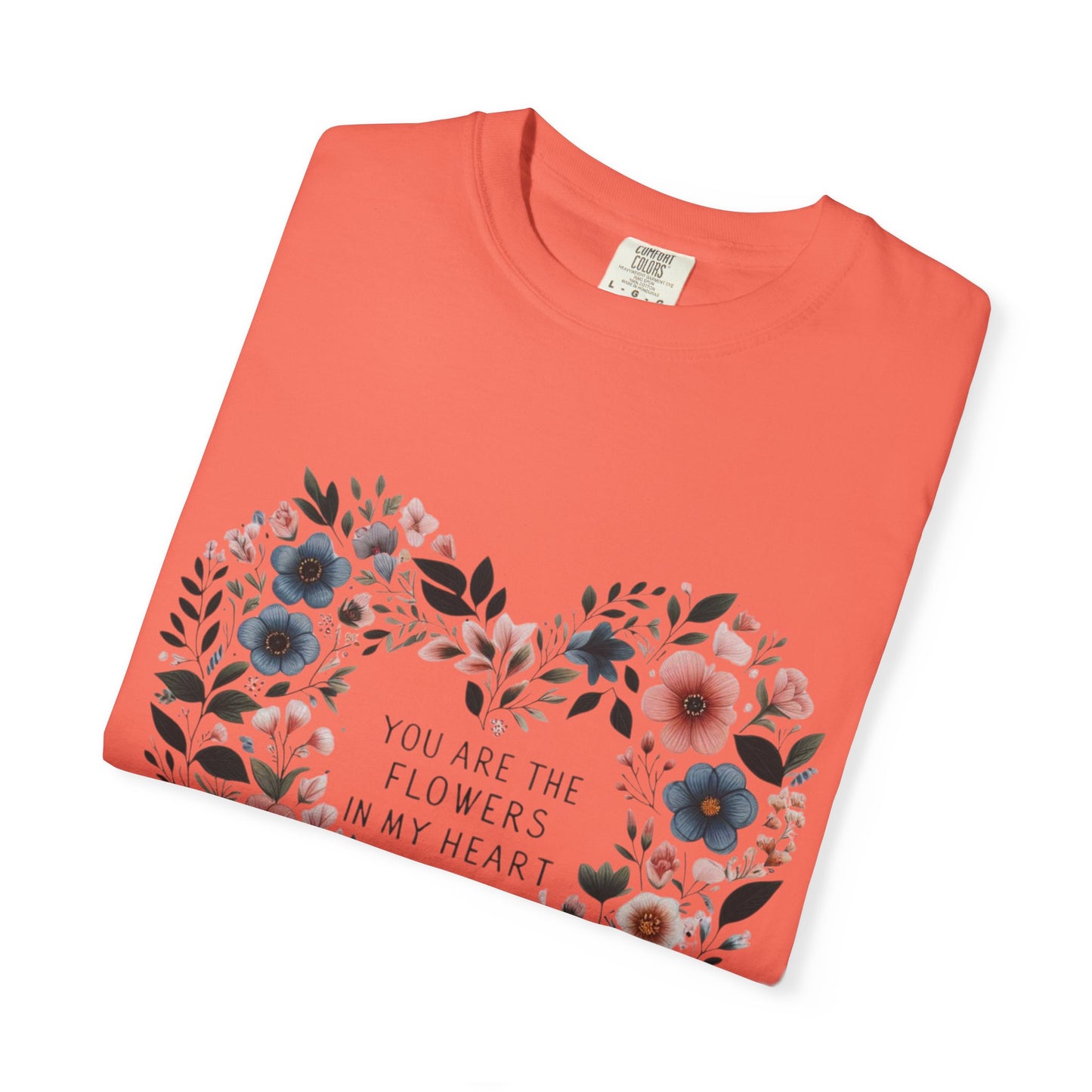 Floral Heart T-Shirt, Garden Shirt, Gift for Her, Mother's Day Tee, Casual Summer Apparel, Floral Graphic Top