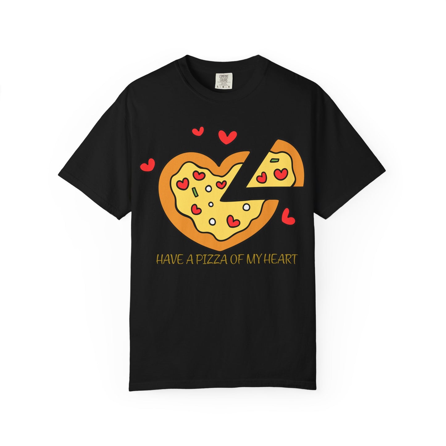 Cute Pizza Heart T-shirt, Valentine's Day Gift, Funny Graphic Tee, Unisex Casual Wear, Foodie Apparel, Gift for Pizza Lovers