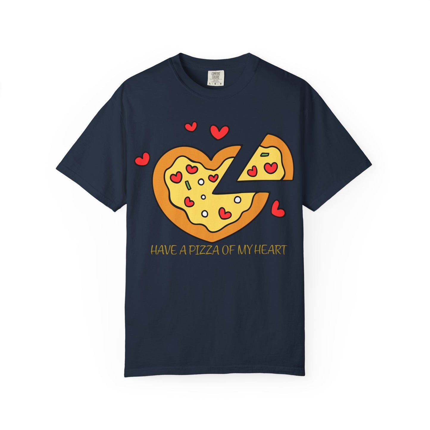Cute Pizza Heart T-shirt, Valentine's Day Gift, Funny Graphic Tee, Unisex Casual Wear, Foodie Apparel, Gift for Pizza Lovers