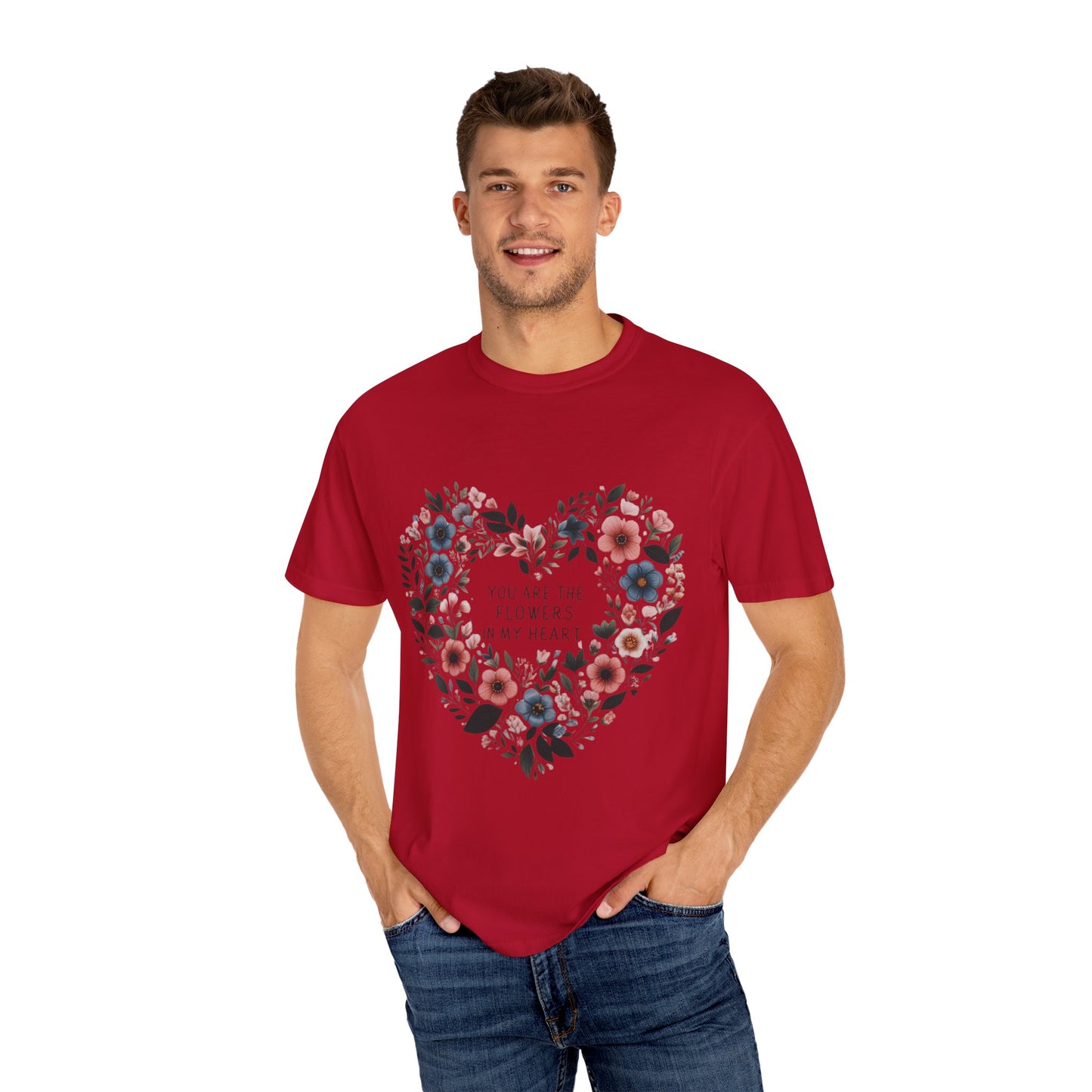 Floral Heart T-Shirt, Garden Shirt, Gift for Her, Mother's Day Tee, Casual Summer Apparel, Floral Graphic Top