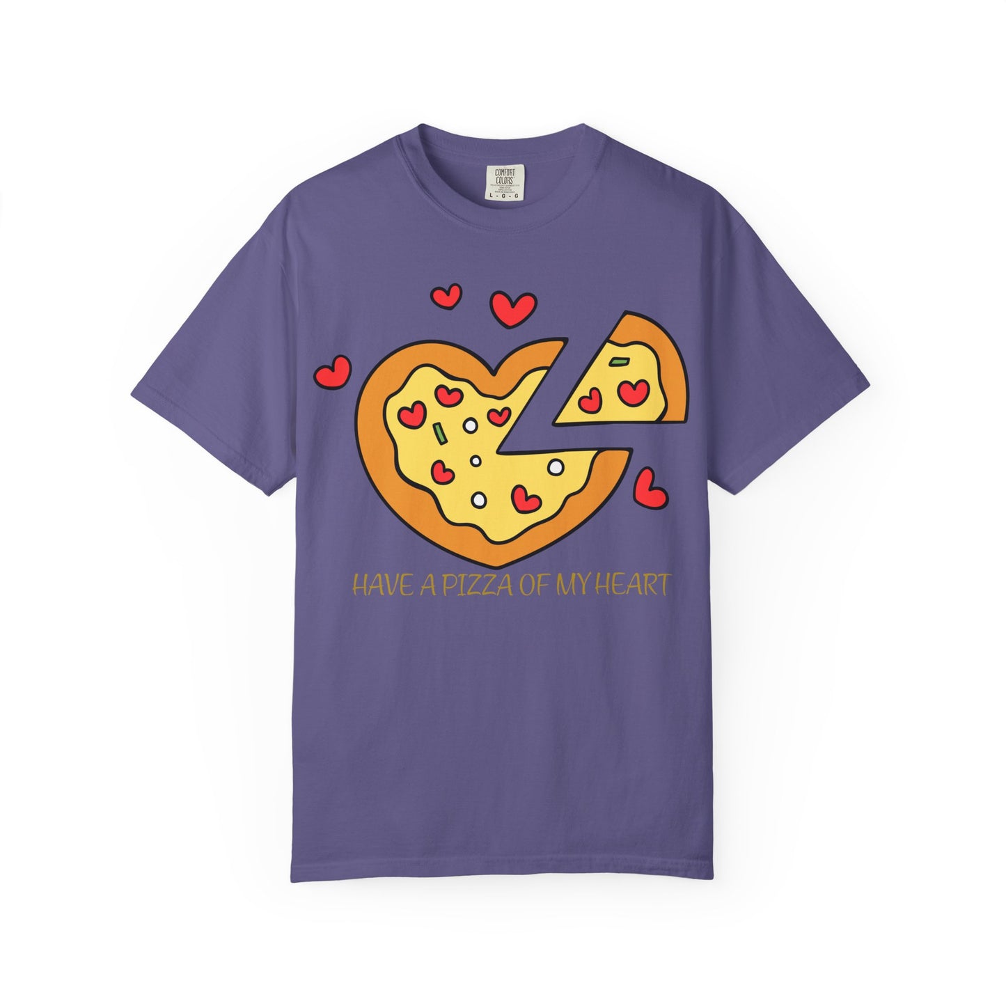 Cute Pizza Heart T-shirt, Valentine's Day Gift, Funny Graphic Tee, Unisex Casual Wear, Foodie Apparel, Gift for Pizza Lovers