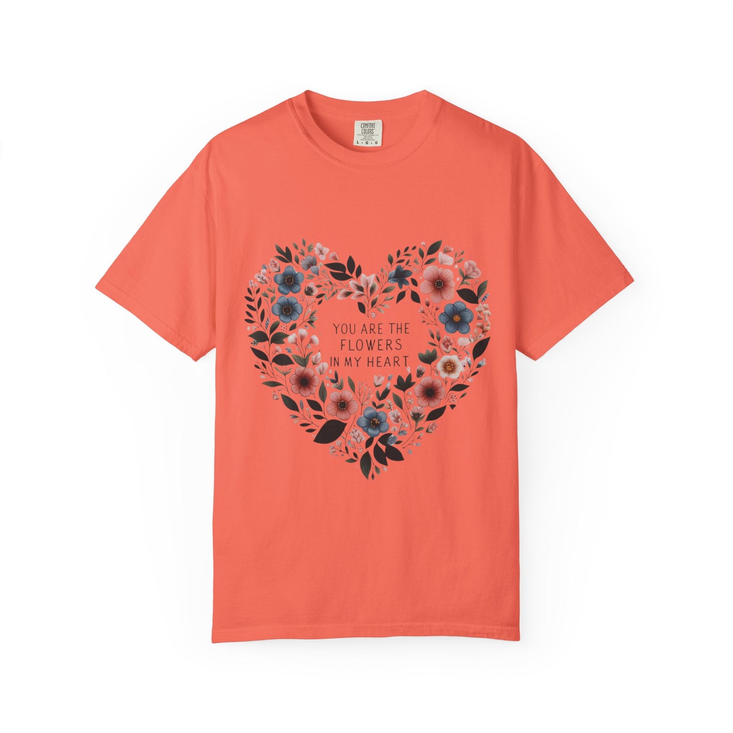 Floral Heart T-Shirt, Garden Shirt, Gift for Her, Mother's Day Tee, Casual Summer Apparel, Floral Graphic Top