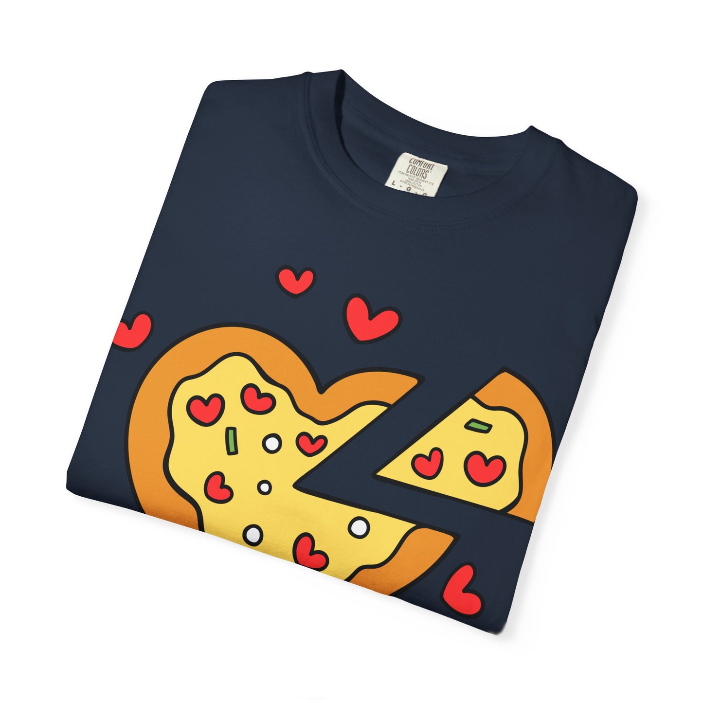 Cute Pizza Heart T-shirt, Valentine's Day Gift, Funny Graphic Tee, Unisex Casual Wear, Foodie Apparel, Gift for Pizza Lovers