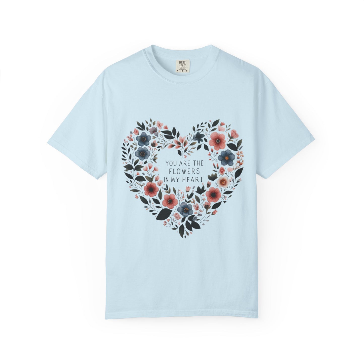 Floral Heart T-Shirt, Garden Shirt, Gift for Her, Mother's Day Tee, Casual Summer Apparel, Floral Graphic Top