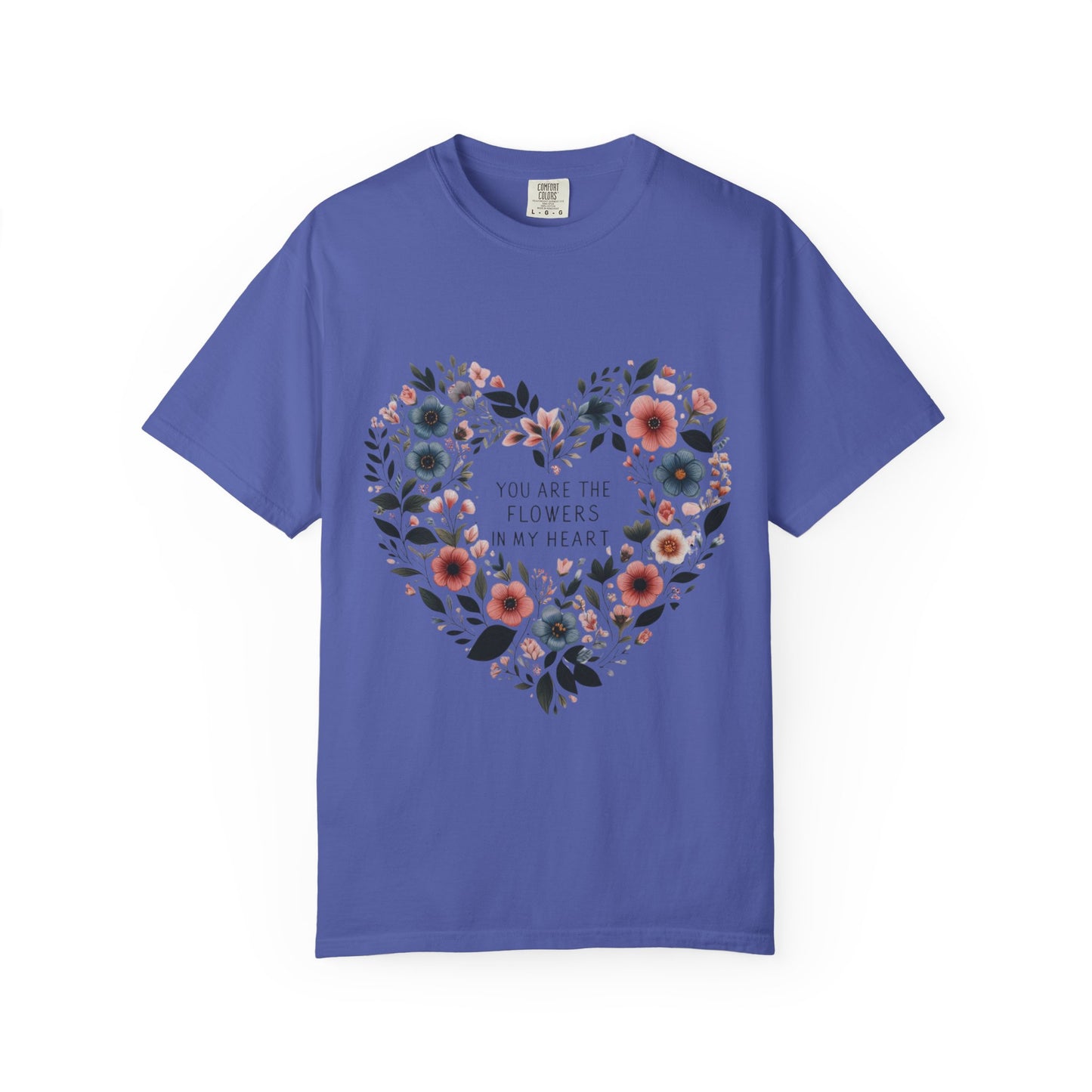 Floral Heart T-Shirt, Garden Shirt, Gift for Her, Mother's Day Tee, Casual Summer Apparel, Floral Graphic Top