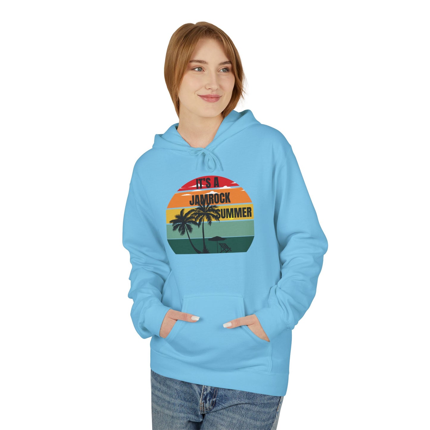 Retro Summer Vibes Hoodie, Travel Essentials, Unisex Casual Wear, Gifts for Her, Gifts for Him, Jamrock Summer Hoodie