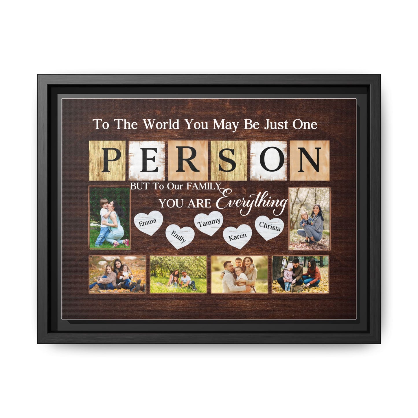 Personalized Family Canvas Art, Framed Wall Decor,
