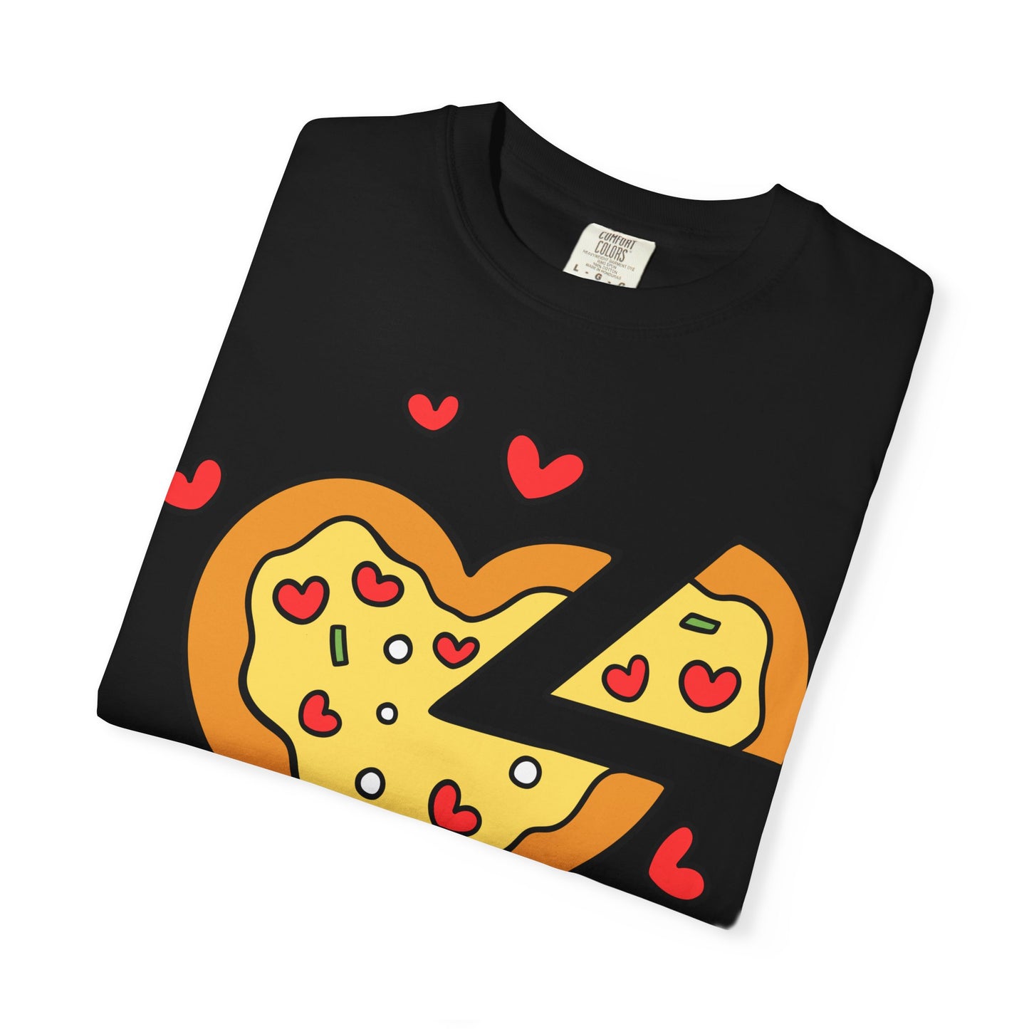 Cute Pizza Heart T-shirt, Valentine's Day Gift, Funny Graphic Tee, Unisex Casual Wear, Foodie Apparel, Gift for Pizza Lovers