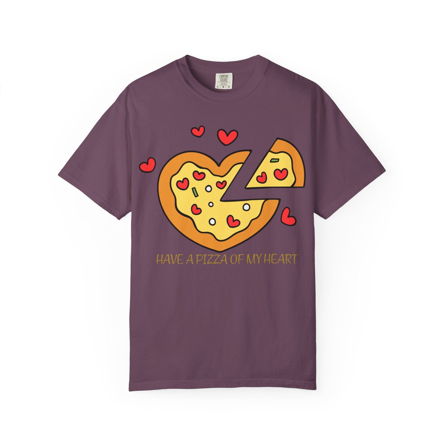 Cute Pizza Heart T-shirt, Valentine's Day Gift, Funny Graphic Tee, Unisex Casual Wear, Foodie Apparel, Gift for Pizza Lovers