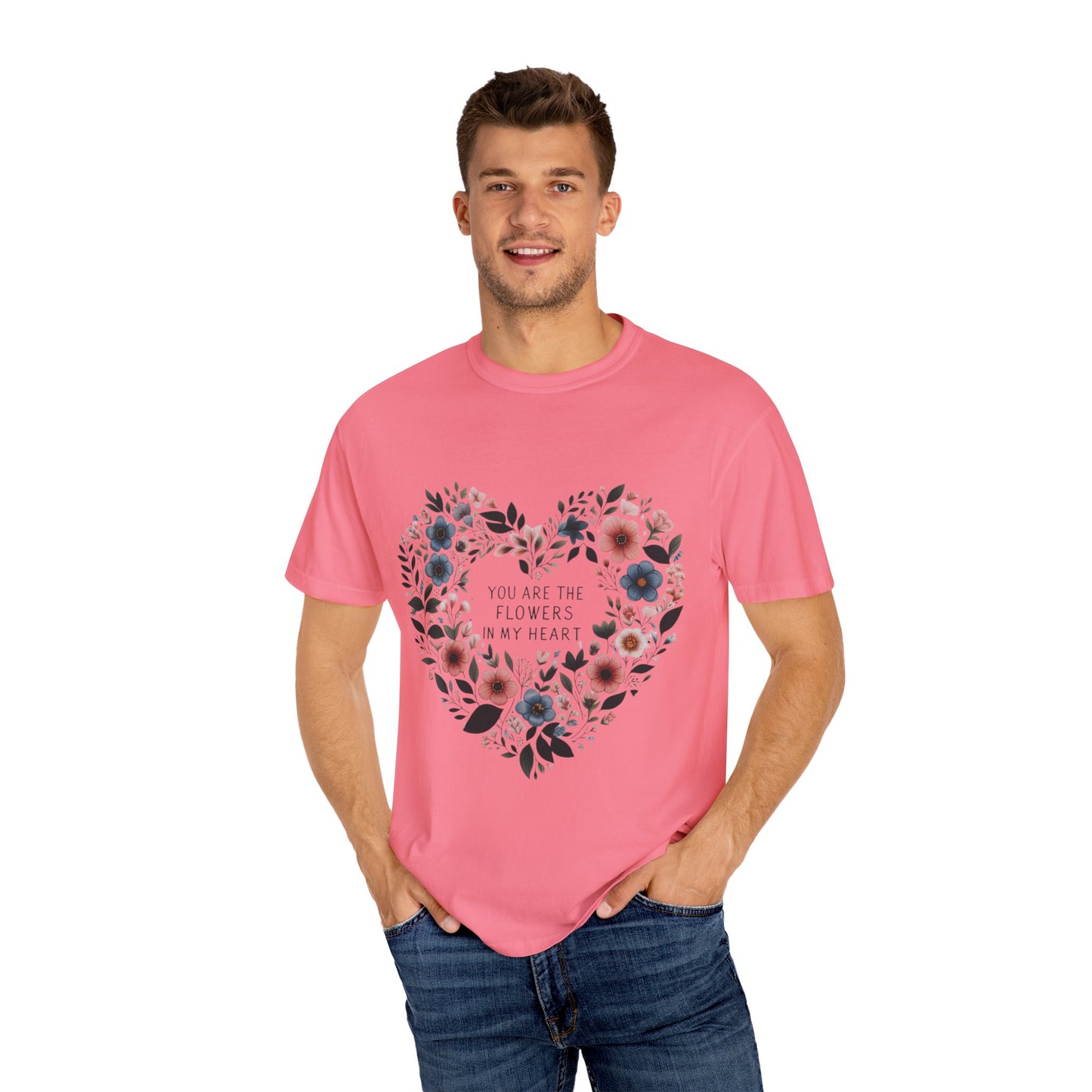 Floral Heart T-Shirt, Garden Shirt, Gift for Her, Mother's Day Tee, Casual Summer Apparel, Floral Graphic Top