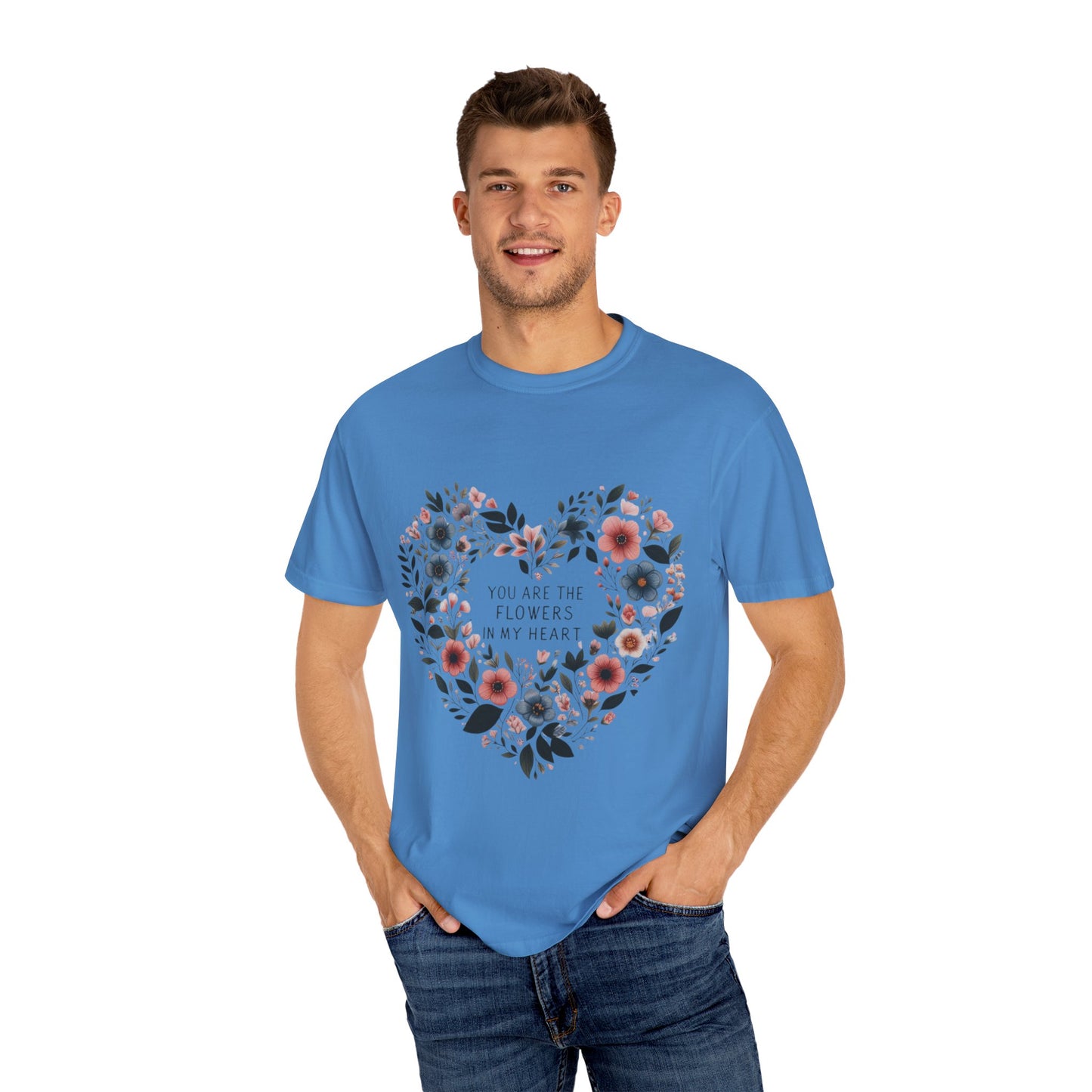 Floral Heart T-Shirt, Garden Shirt, Gift for Her, Mother's Day Tee, Casual Summer Apparel, Floral Graphic Top