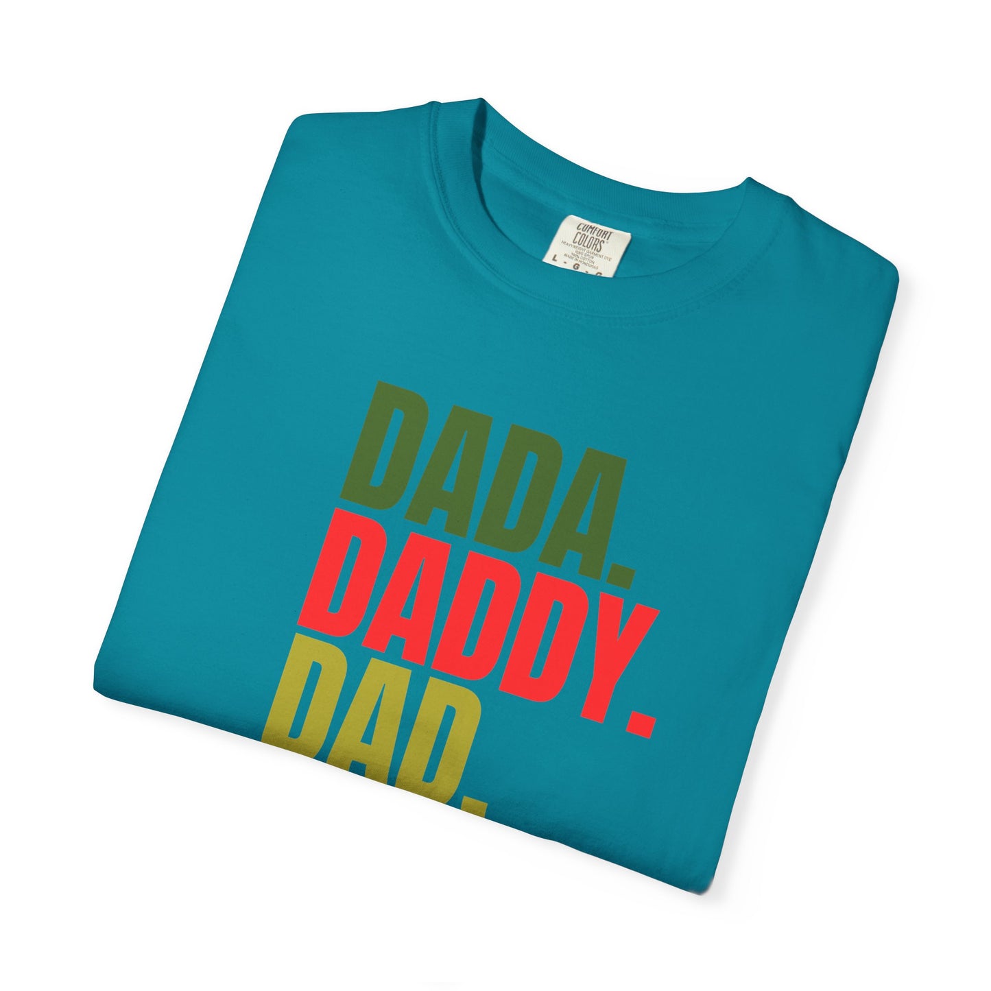 Funny Dad T-Shirt with Dada, Daddy, Dad, Bruh Text, Perfect for Father's Day, Dad Gifts, Men's Casual Wear, Gift for New Dads, Unisex Tee