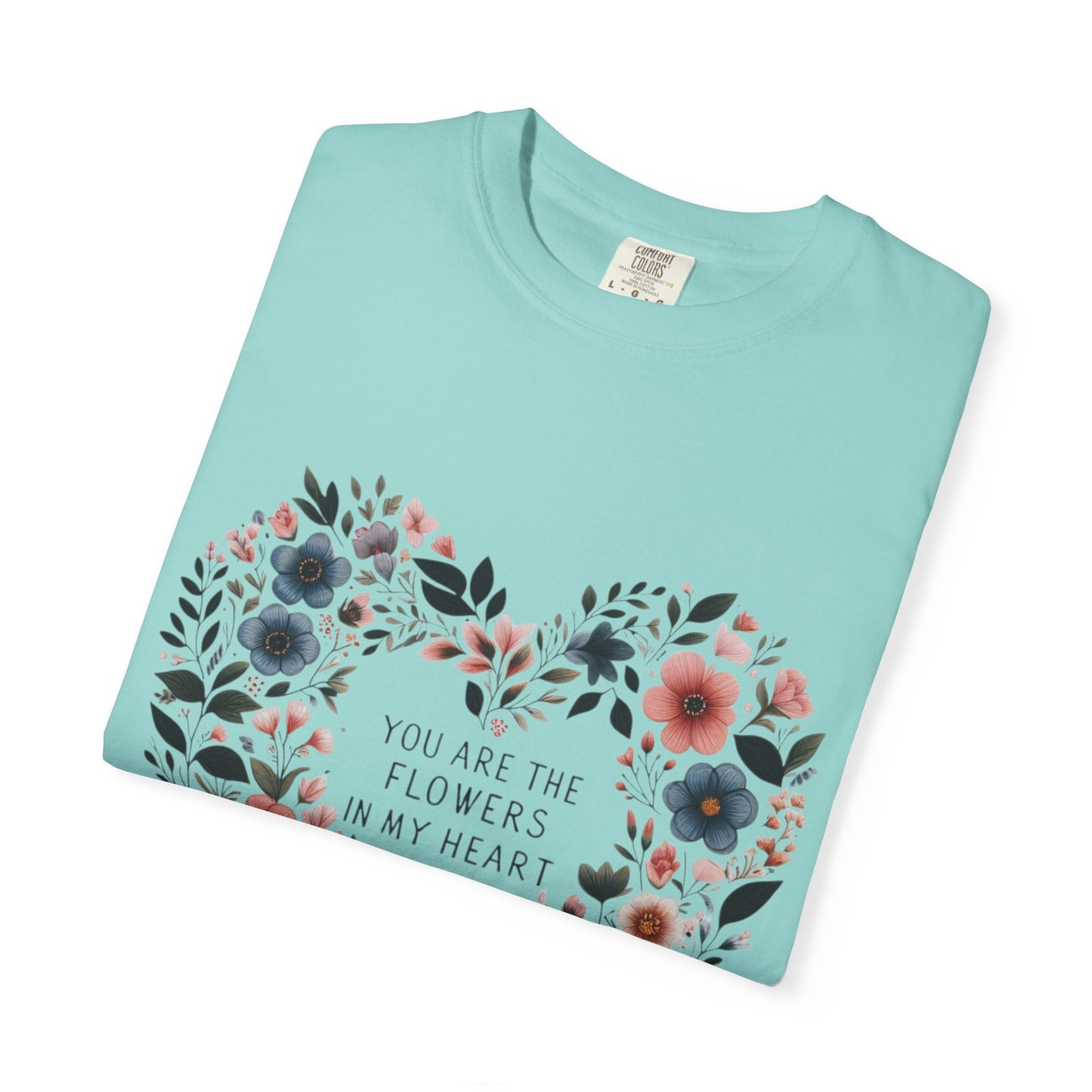 Floral Heart T-Shirt, Garden Shirt, Gift for Her, Mother's Day Tee, Casual Summer Apparel, Floral Graphic Top