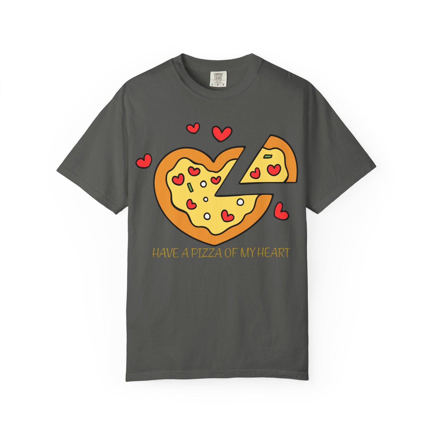 Cute Pizza Heart T-shirt, Valentine's Day Gift, Funny Graphic Tee, Unisex Casual Wear, Foodie Apparel, Gift for Pizza Lovers