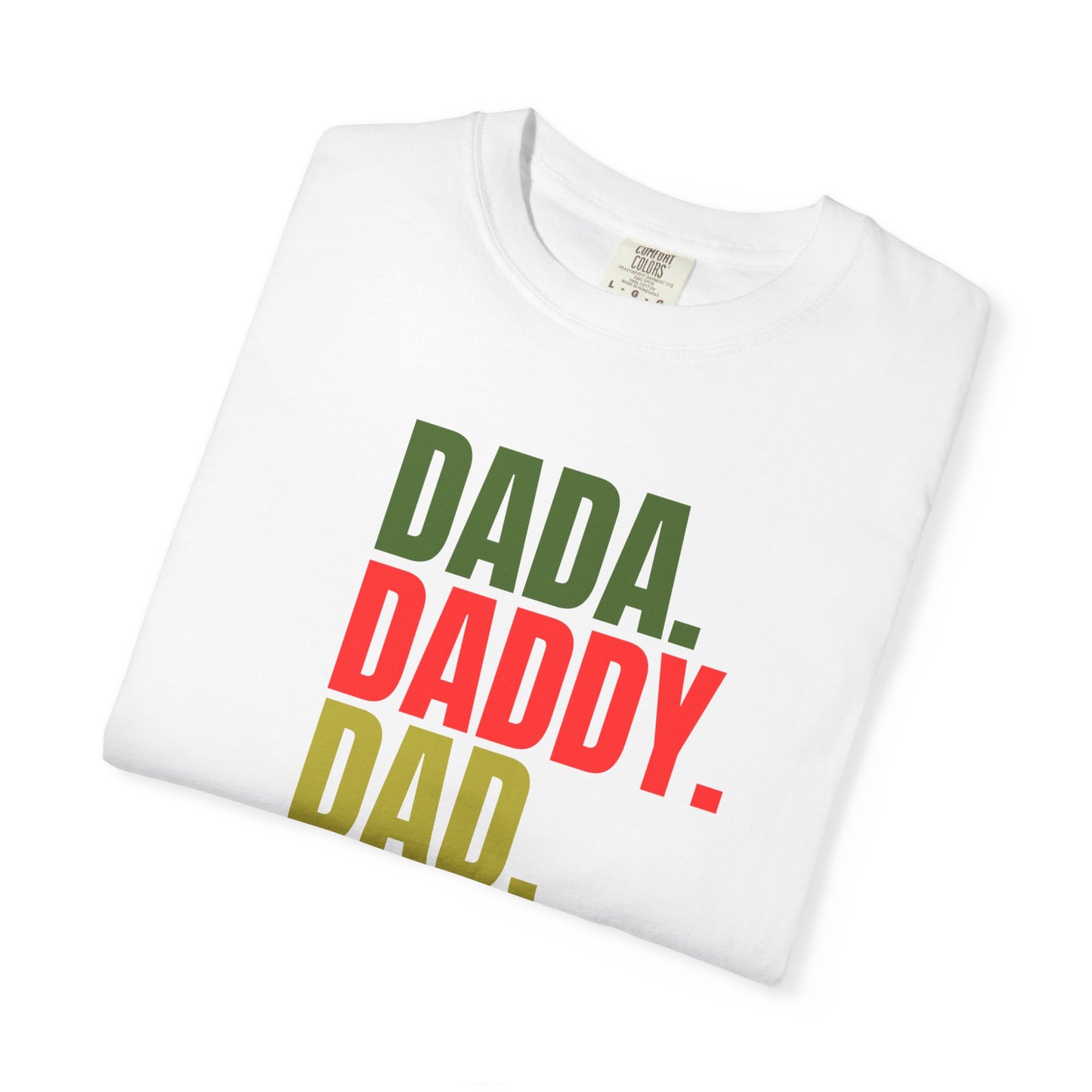 Funny Dad T-Shirt with Dada, Daddy, Dad, Bruh Text, Perfect for Father's Day, Dad Gifts, Men's Casual Wear, Gift for New Dads, Unisex Tee