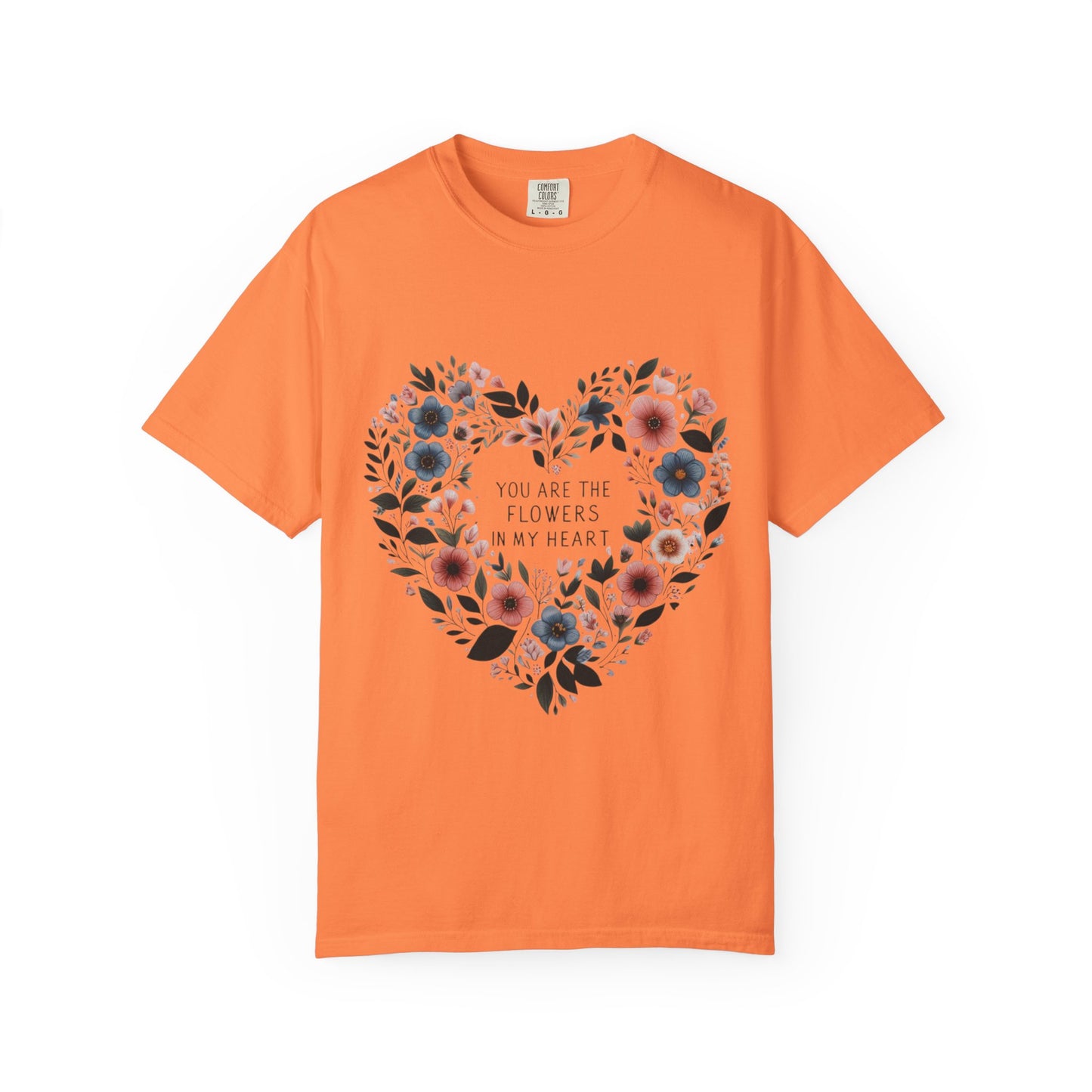Floral Heart T-Shirt, Garden Shirt, Gift for Her, Mother's Day Tee, Casual Summer Apparel, Floral Graphic Top