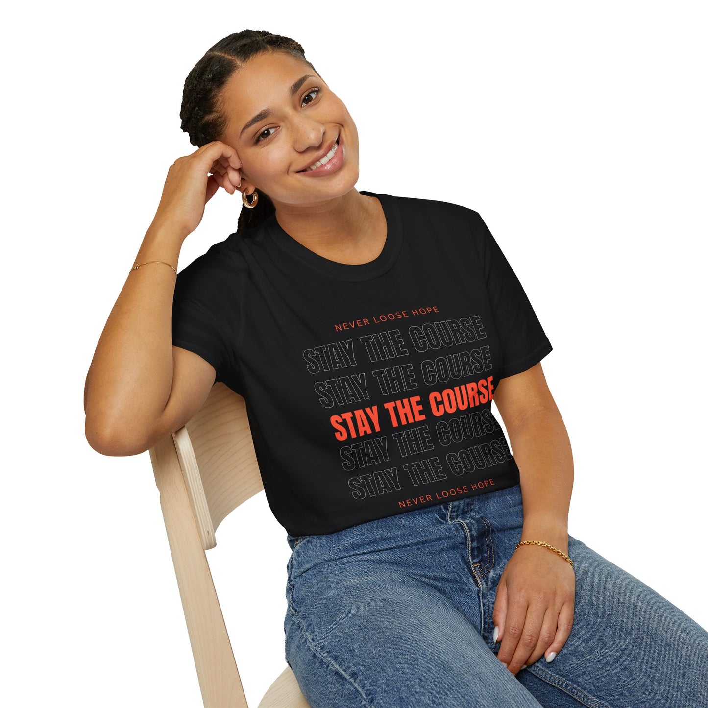 Stay the Course Unisex Softstyle T-Shirt, Motivational Apparel, Inspirational Gift, Workout Shirt, Unisex Tee, Everyday Wear