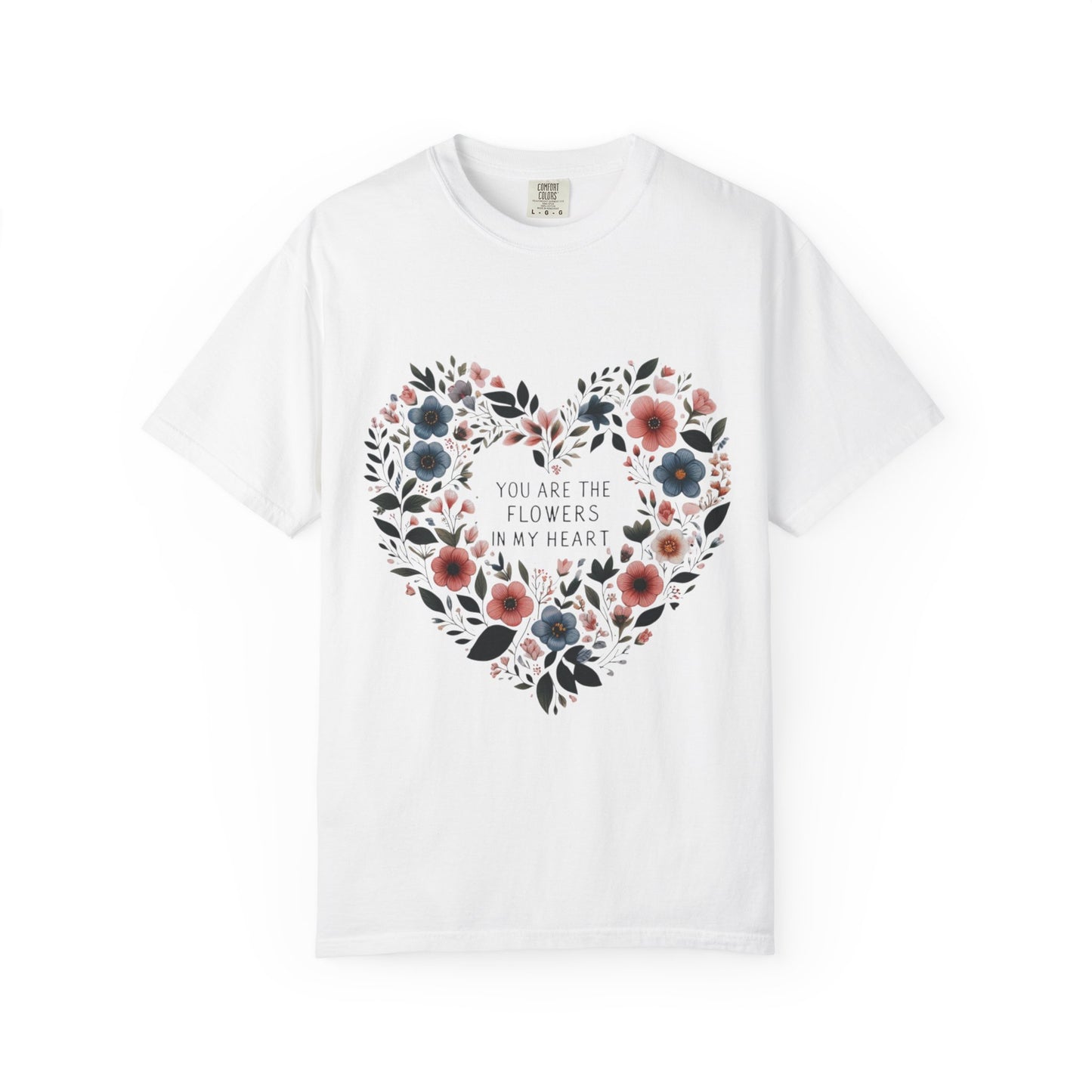 Floral Heart T-Shirt, Garden Shirt, Gift for Her, Mother's Day Tee, Casual Summer Apparel, Floral Graphic Top