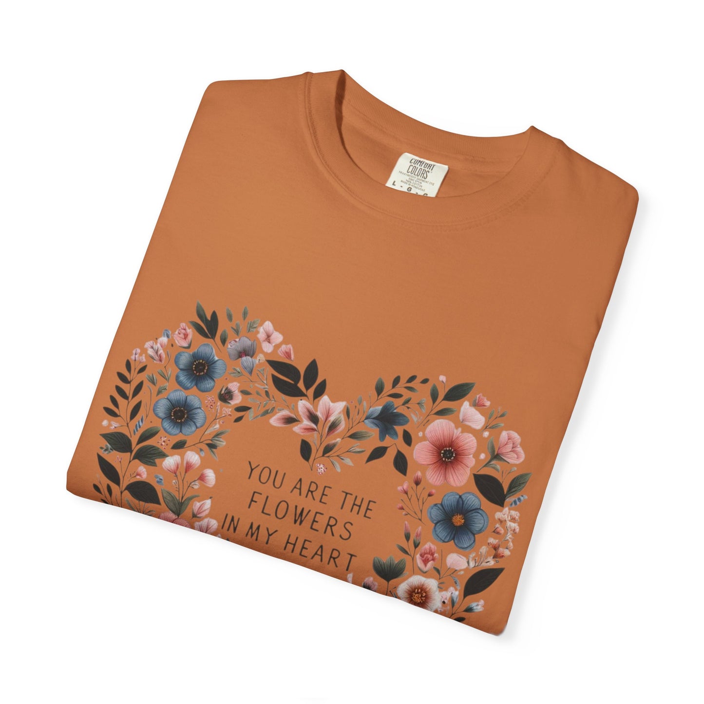 Floral Heart T-Shirt, Garden Shirt, Gift for Her, Mother's Day Tee, Casual Summer Apparel, Floral Graphic Top