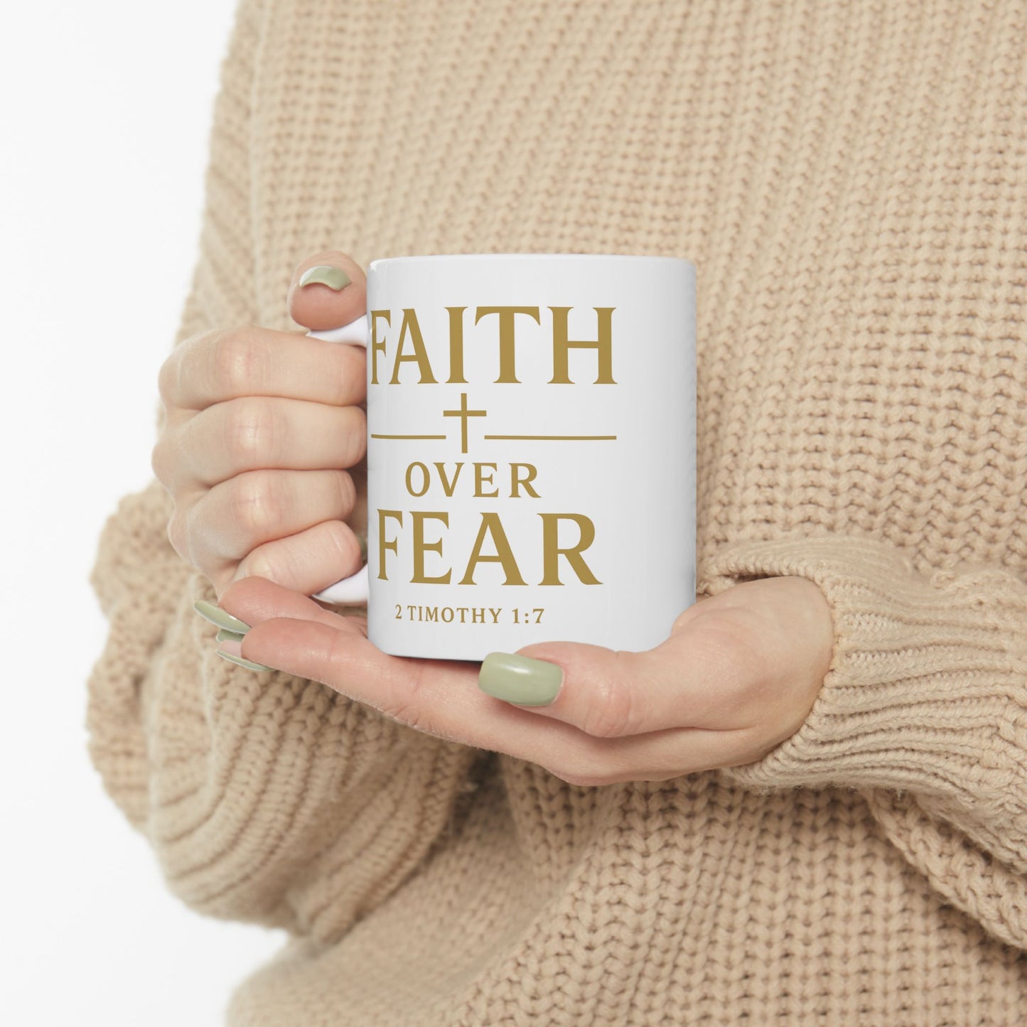 Elegant Gold Quote Ceramic Mug - Perfect Gift for Coffee Lovers, Inspirational Mug, 11oz, 15oz, Faith, Family