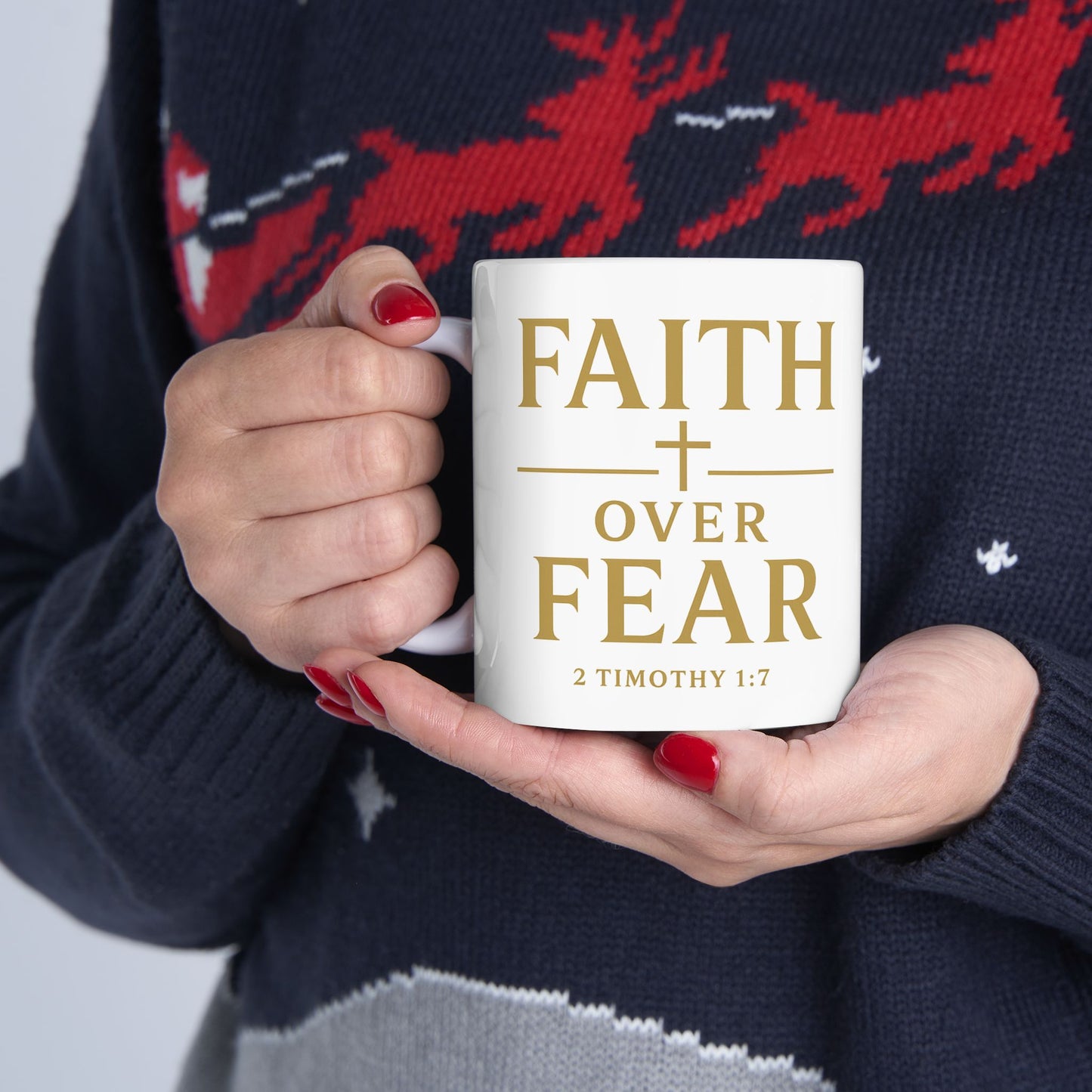 Elegant Gold Quote Ceramic Mug - Perfect Gift for Coffee Lovers, Inspirational Mug, 11oz, 15oz, Faith, Family