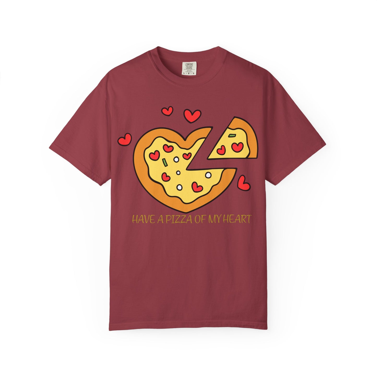 Cute Pizza Heart T-shirt, Valentine's Day Gift, Funny Graphic Tee, Unisex Casual Wear, Foodie Apparel, Gift for Pizza Lovers