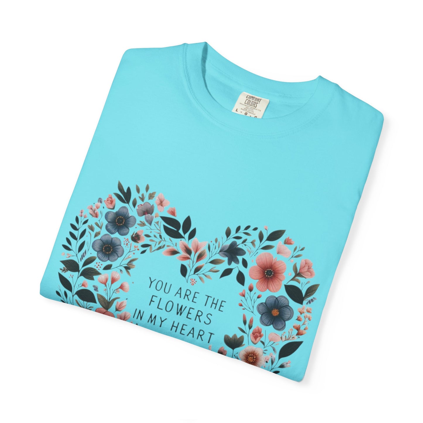 Floral Heart T-Shirt, Garden Shirt, Gift for Her, Mother's Day Tee, Casual Summer Apparel, Floral Graphic Top