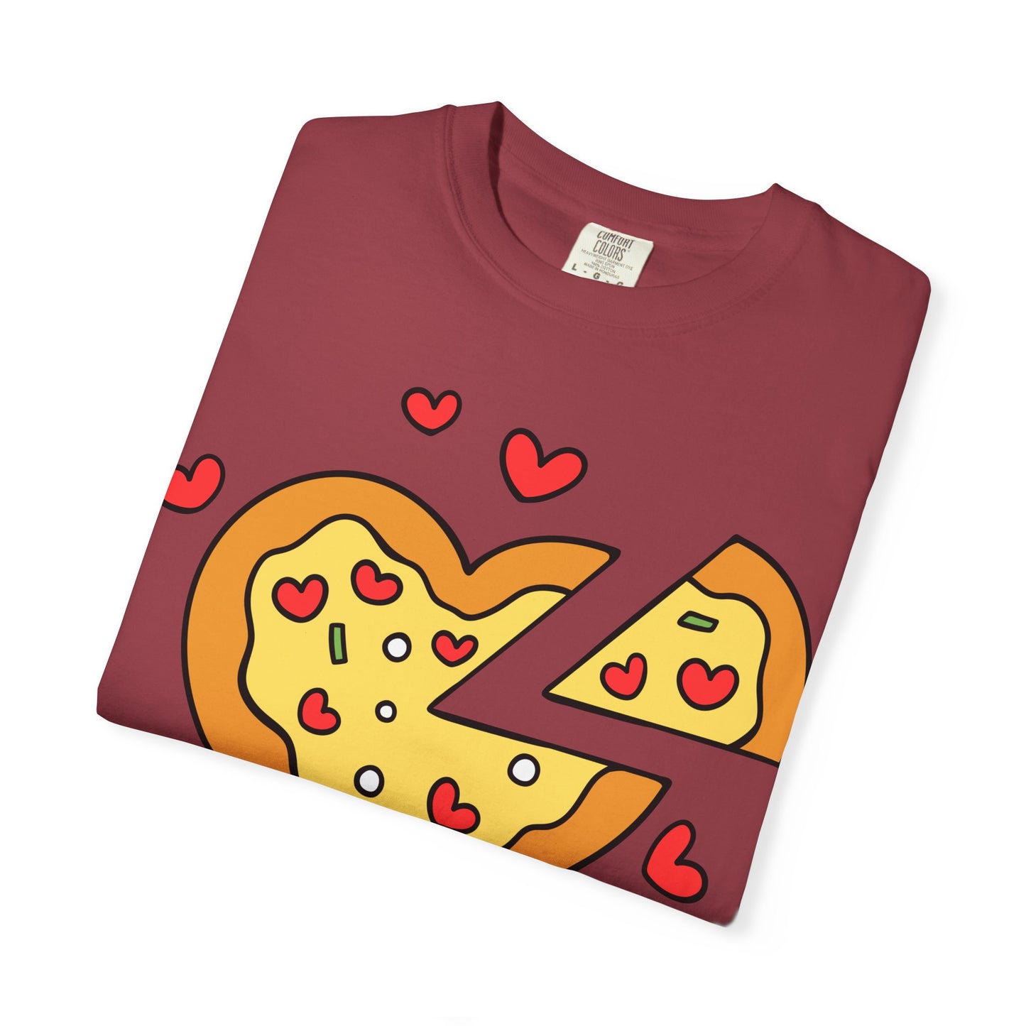 Cute Pizza Heart T-shirt, Valentine's Day Gift, Funny Graphic Tee, Unisex Casual Wear, Foodie Apparel, Gift for Pizza Lovers