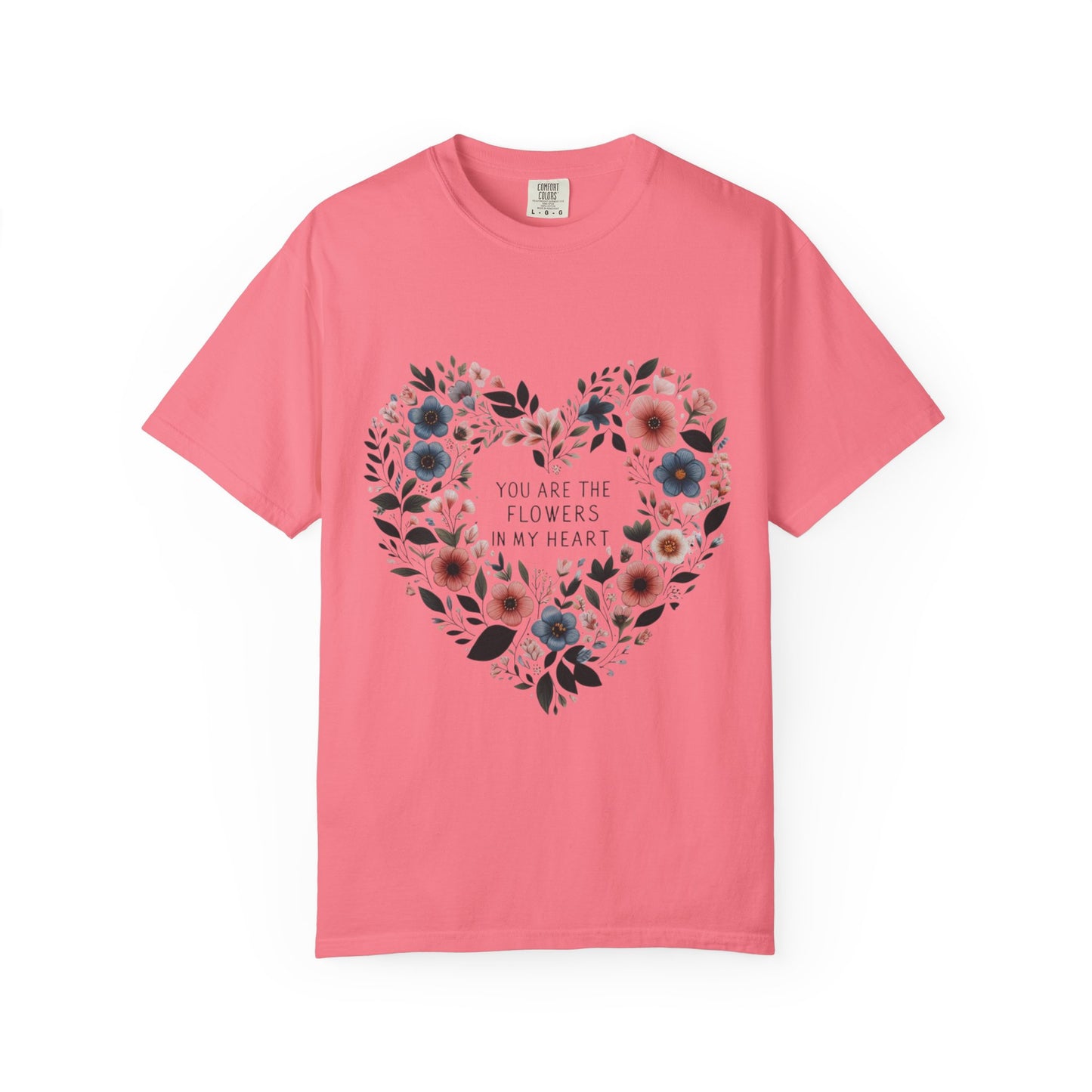 Floral Heart T-Shirt, Garden Shirt, Gift for Her, Mother's Day Tee, Casual Summer Apparel, Floral Graphic Top