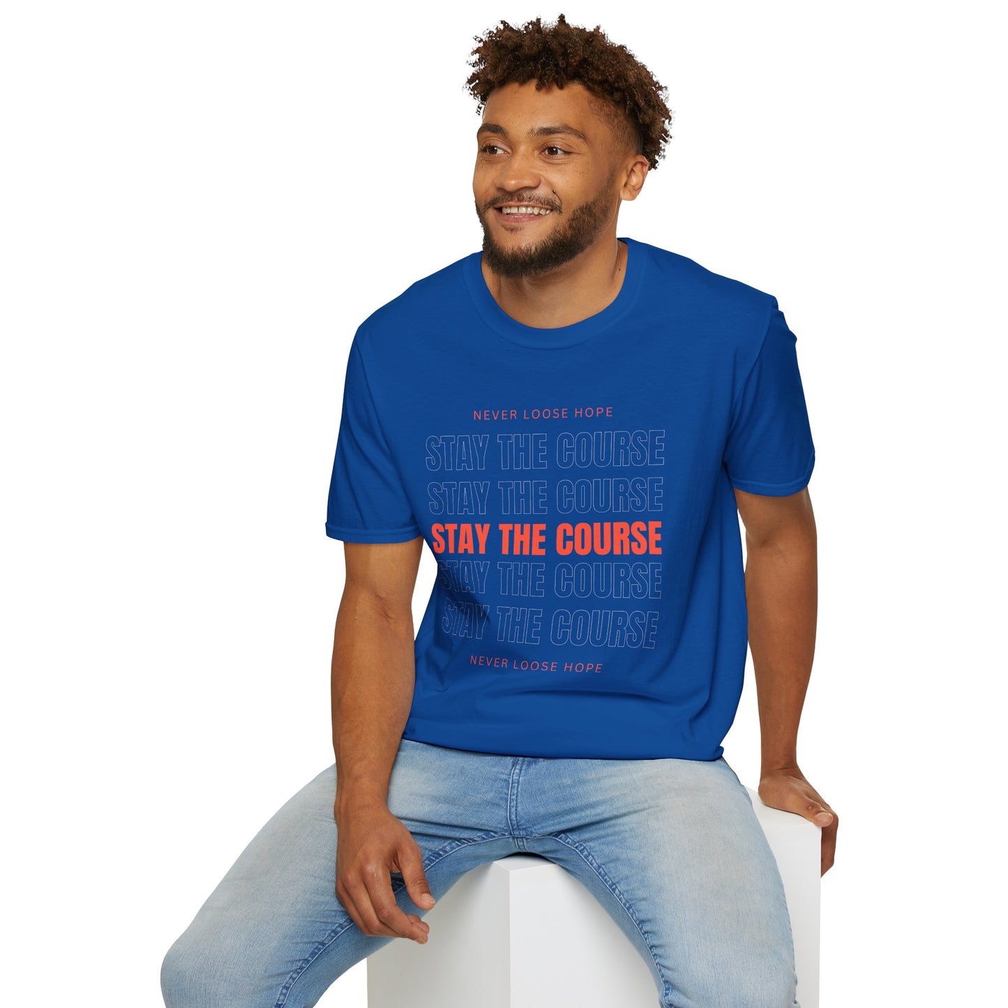 Stay the Course Unisex Softstyle T-Shirt, Motivational Apparel, Inspirational Gift, Workout Shirt, Unisex Tee, Everyday Wear