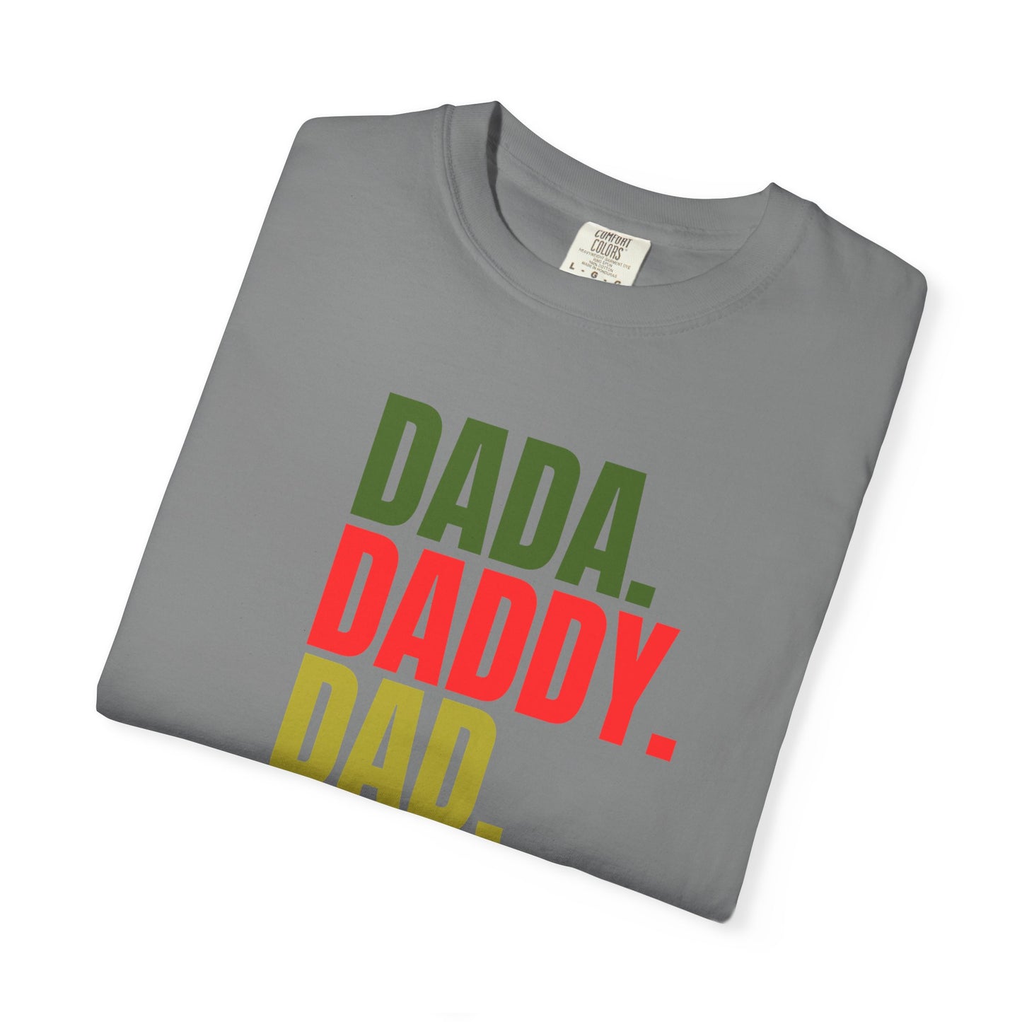 Funny Dad T-Shirt with Dada, Daddy, Dad, Bruh Text, Perfect for Father's Day, Dad Gifts, Men's Casual Wear, Gift for New Dads, Unisex Tee