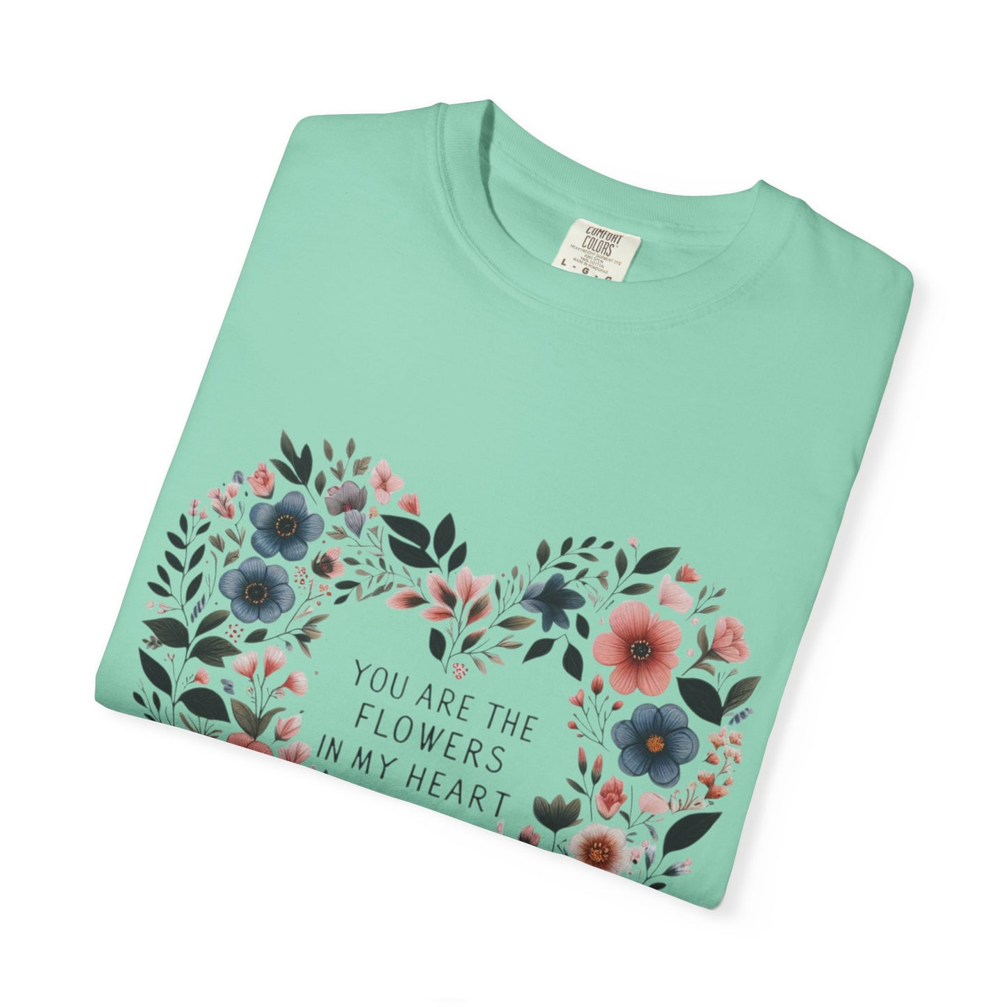 Floral Heart T-Shirt, Garden Shirt, Gift for Her, Mother's Day Tee, Casual Summer Apparel, Floral Graphic Top