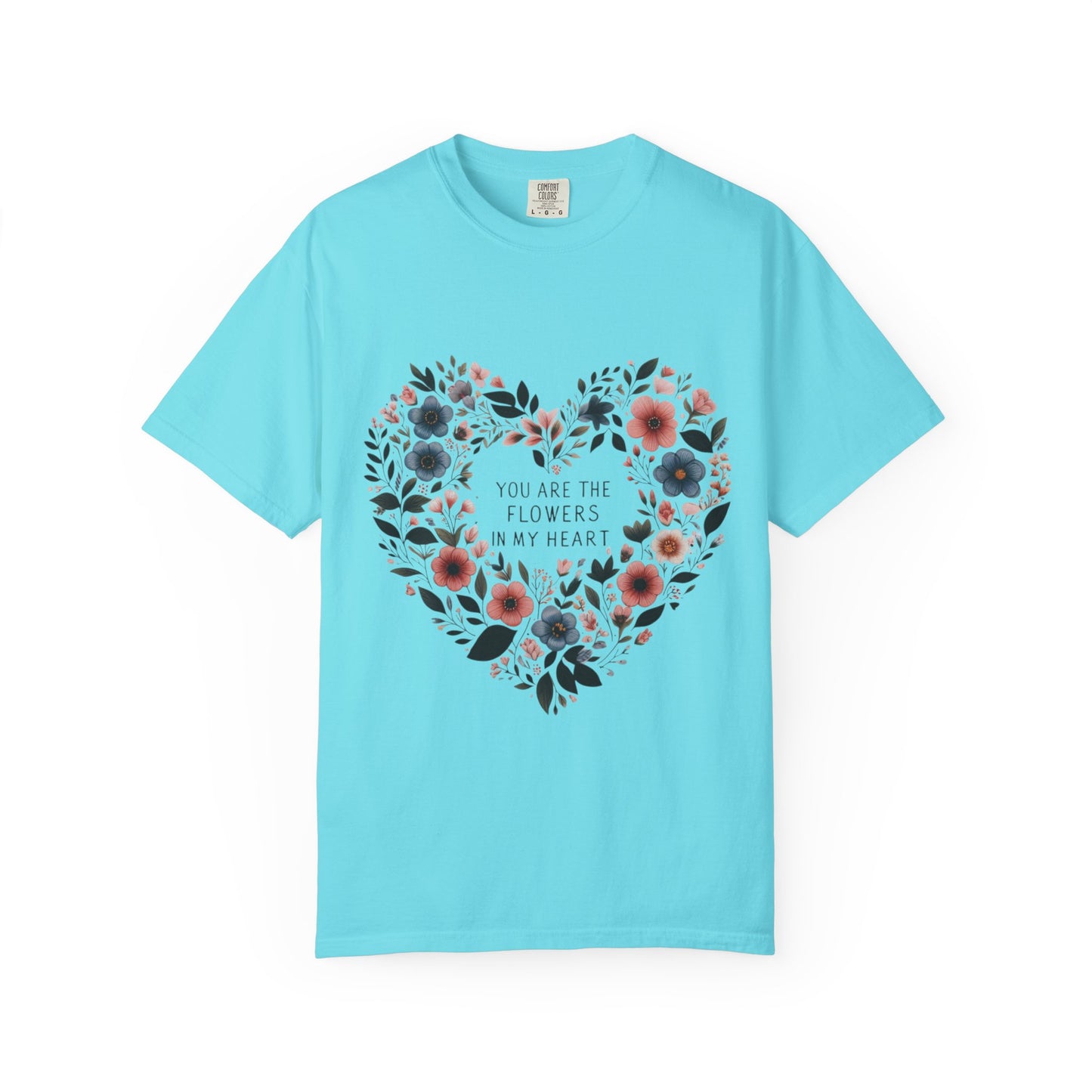 Floral Heart T-Shirt, Garden Shirt, Gift for Her, Mother's Day Tee, Casual Summer Apparel, Floral Graphic Top