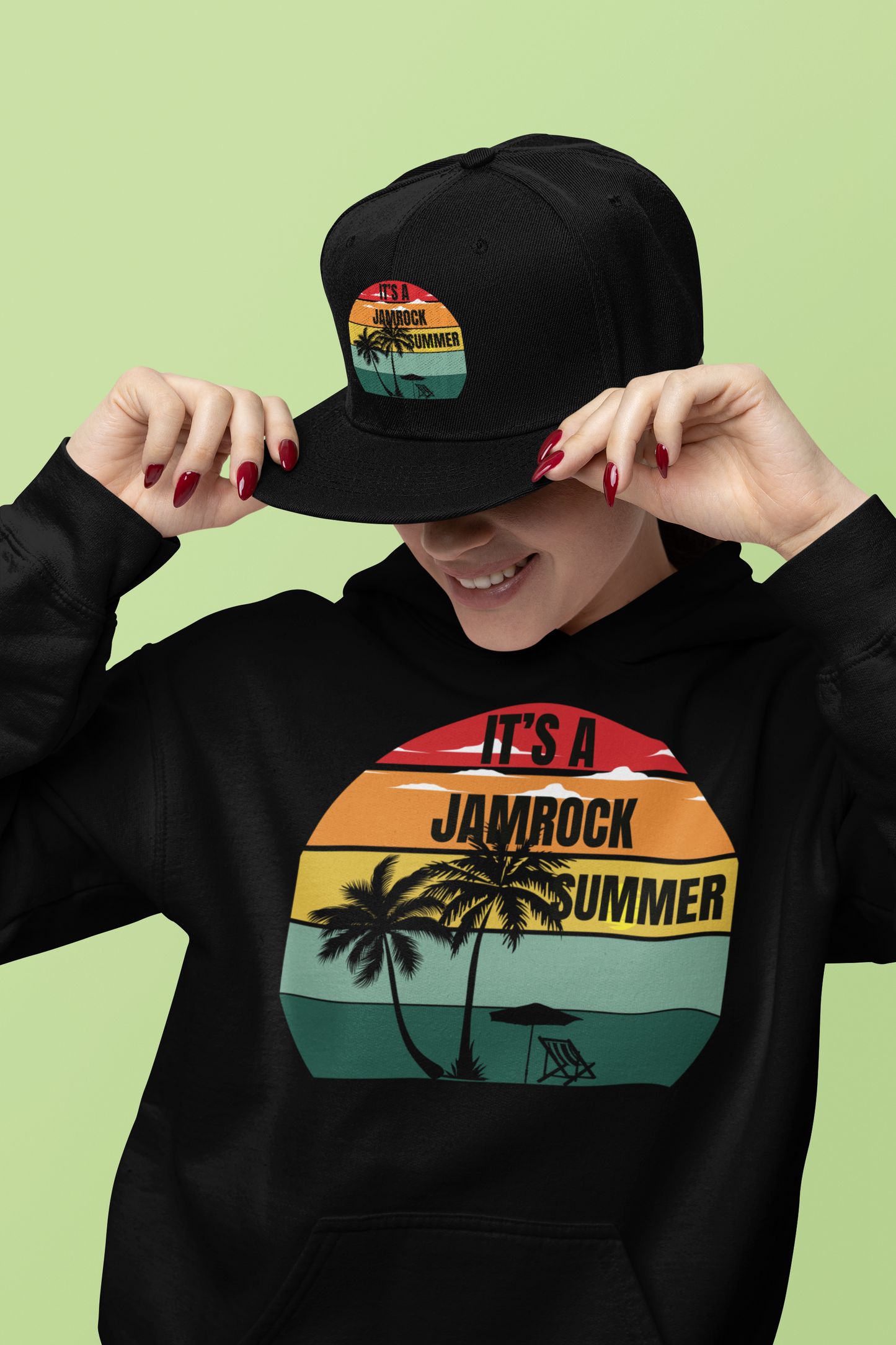 Hoodie, Jamrock Summer Crop Cute Summer Fashion, Festival Wear, Vacation Style, Tropical Gift