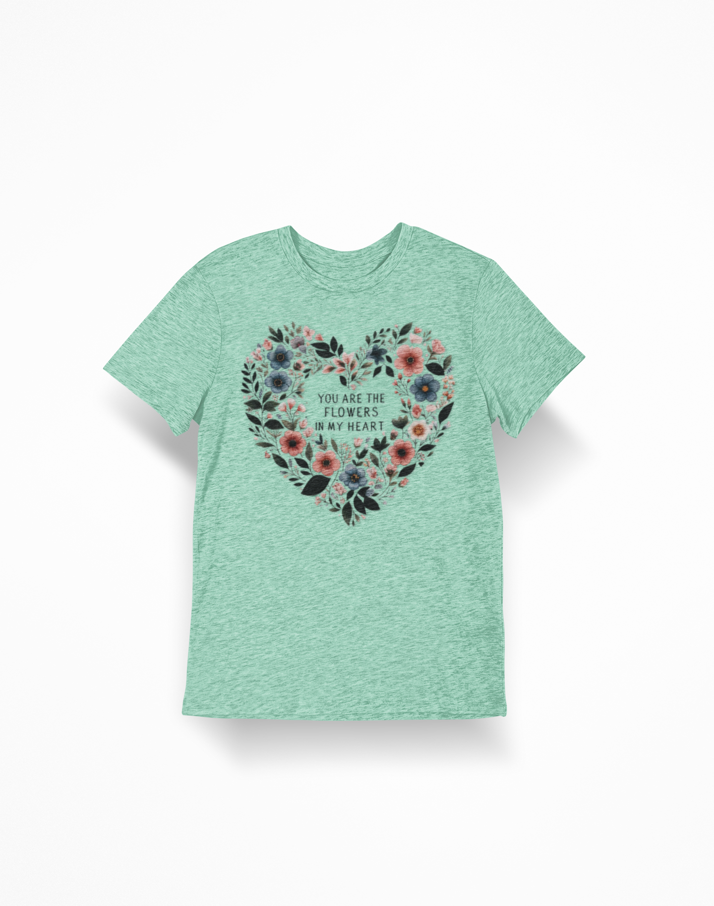 Floral Heart T-Shirt, Garden Shirt, Gift for Her, Mother's Day Tee, Casual Summer Apparel, Floral Graphic Top