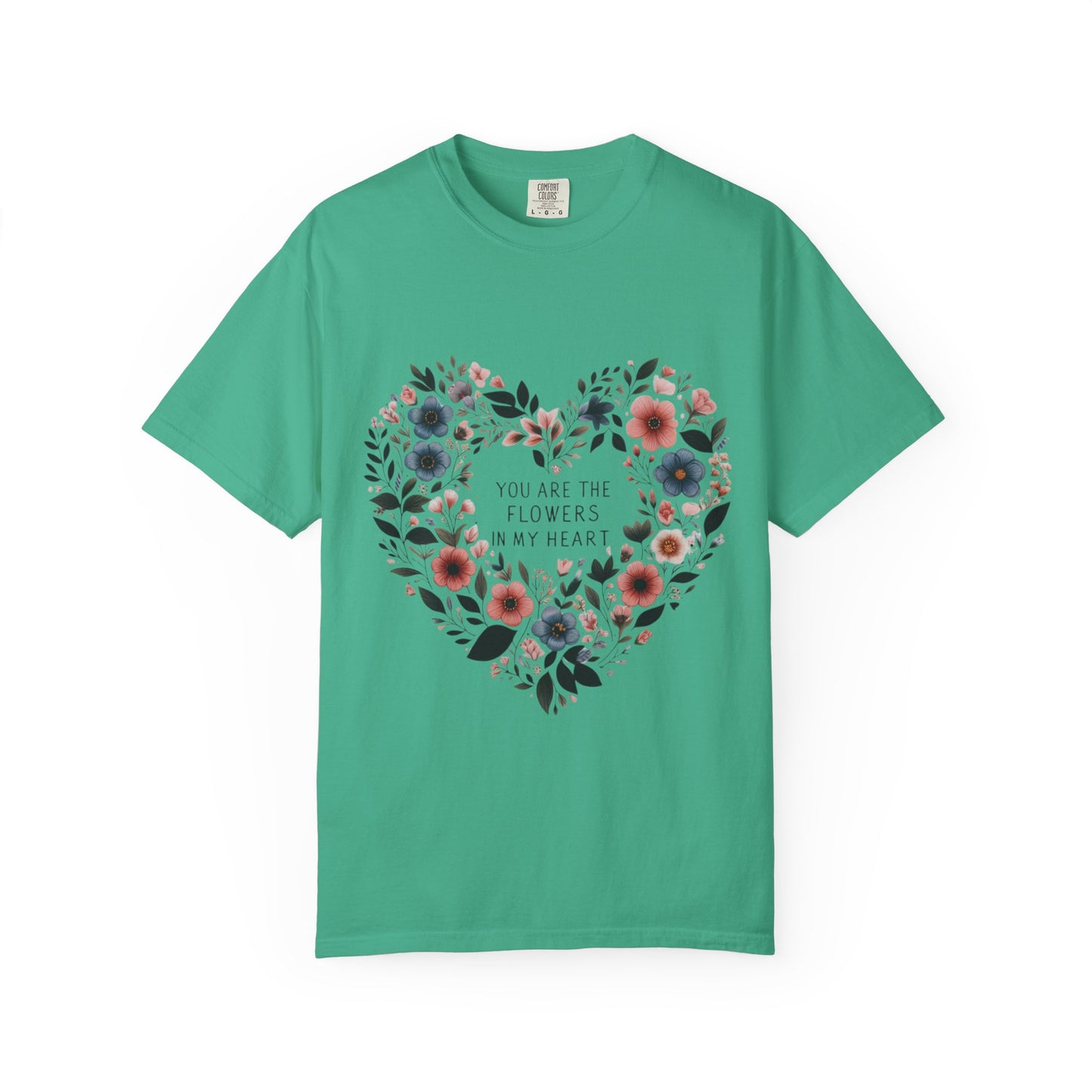 Floral Heart T-Shirt, Garden Shirt, Gift for Her, Mother's Day Tee, Casual Summer Apparel, Floral Graphic Top