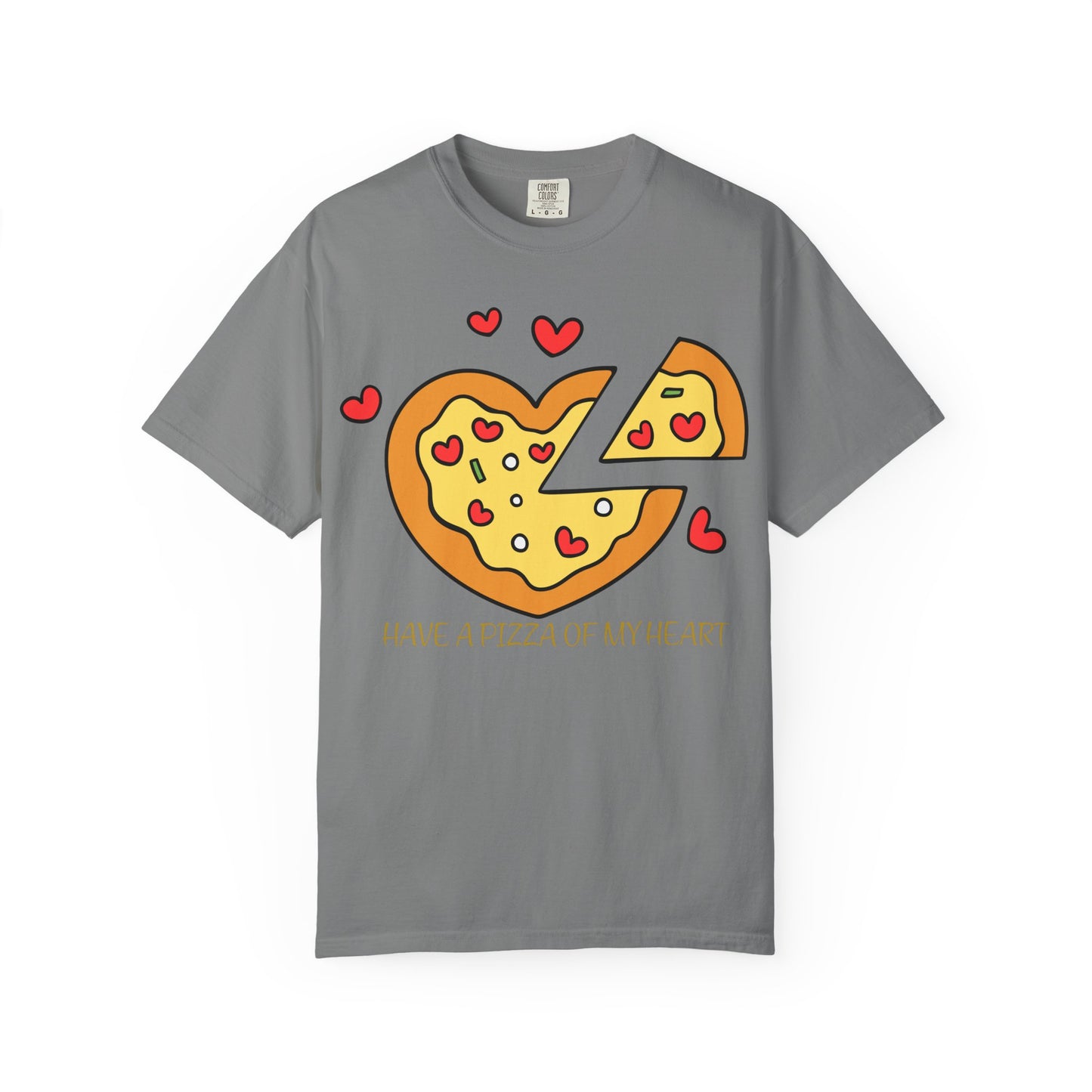 Cute Pizza Heart T-shirt, Valentine's Day Gift, Funny Graphic Tee, Unisex Casual Wear, Foodie Apparel, Gift for Pizza Lovers