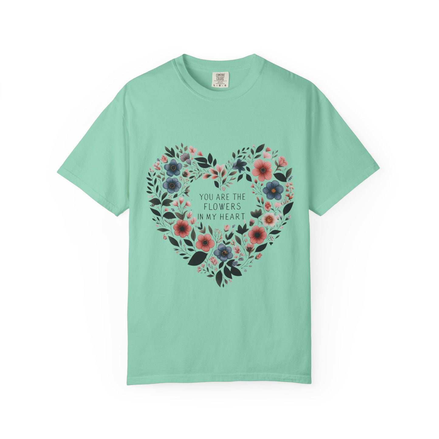 Floral Heart T-Shirt, Garden Shirt, Gift for Her, Mother's Day Tee, Casual Summer Apparel, Floral Graphic Top