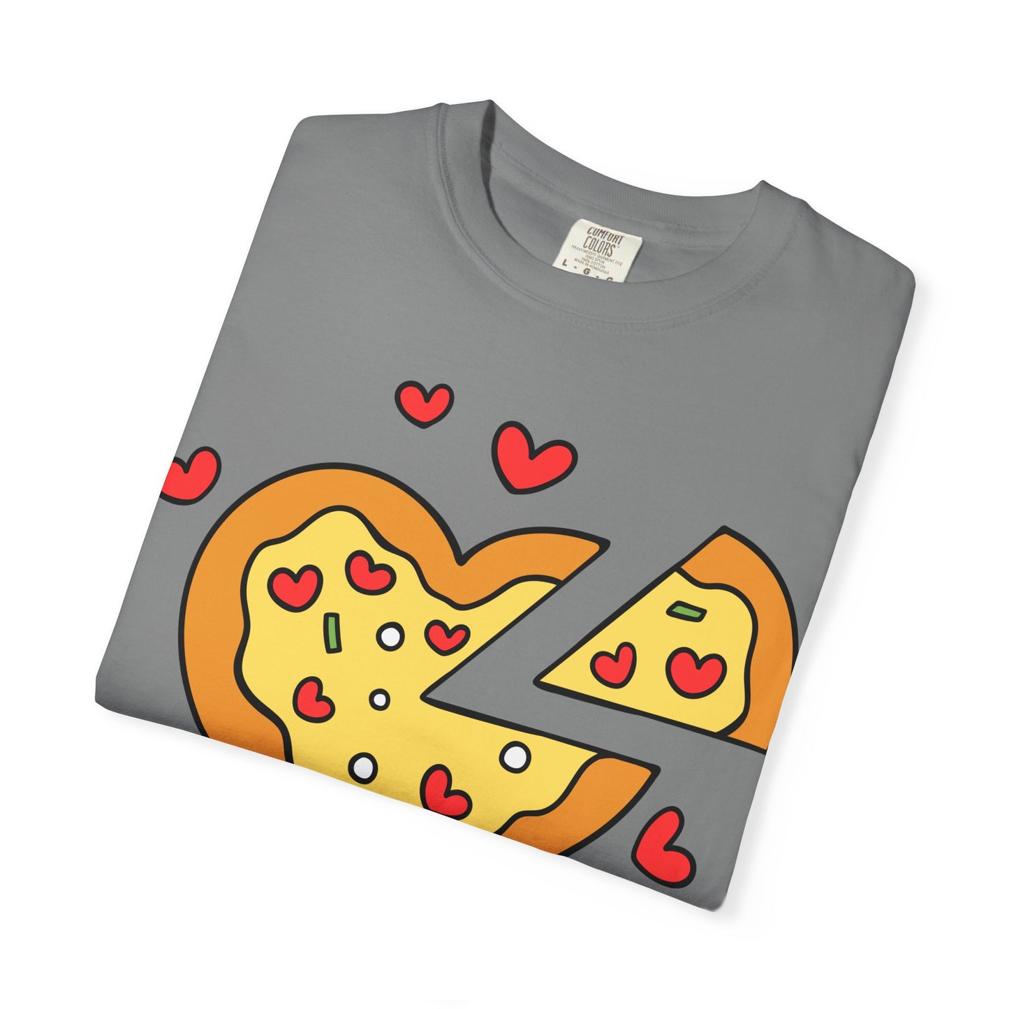 Cute Pizza Heart T-shirt, Valentine's Day Gift, Funny Graphic Tee, Unisex Casual Wear, Foodie Apparel, Gift for Pizza Lovers