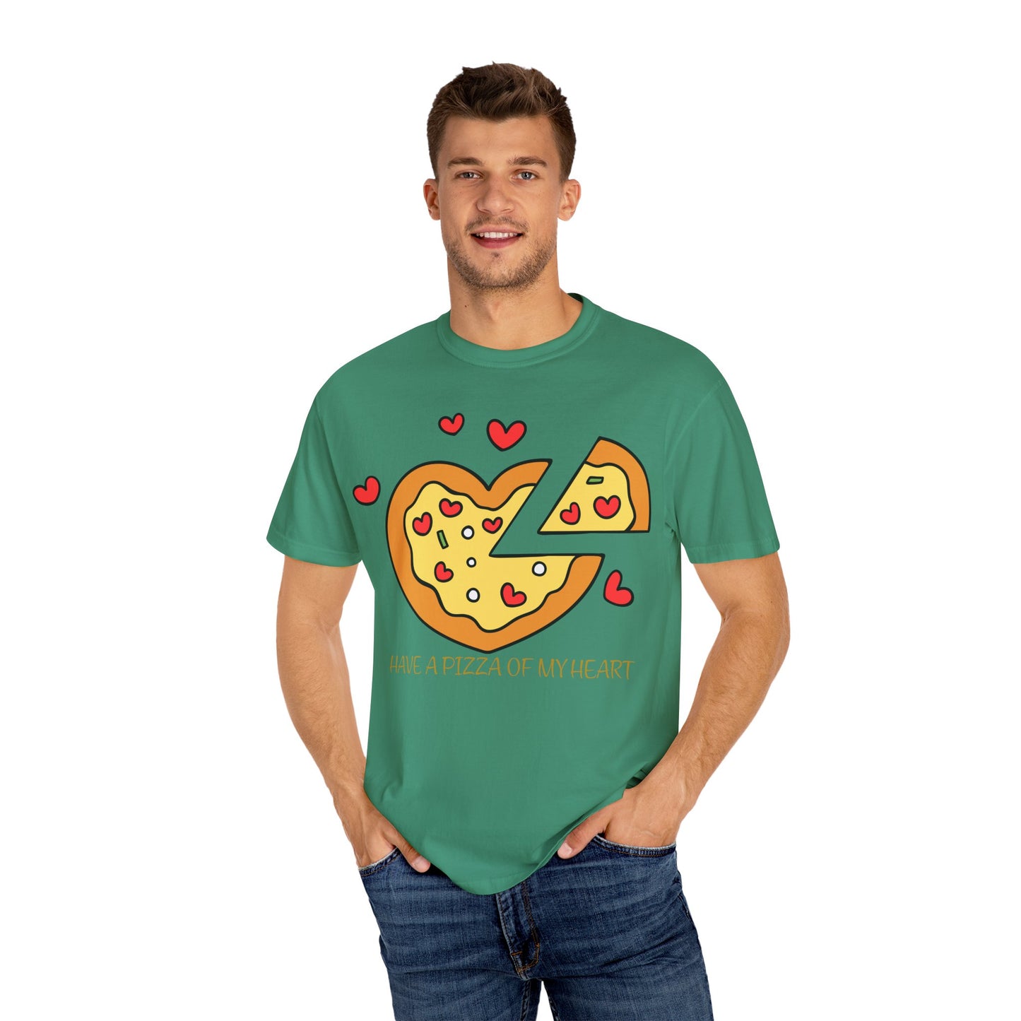 Cute Pizza Heart T-shirt, Valentine's Day Gift, Funny Graphic Tee, Unisex Casual Wear, Foodie Apparel, Gift for Pizza Lovers