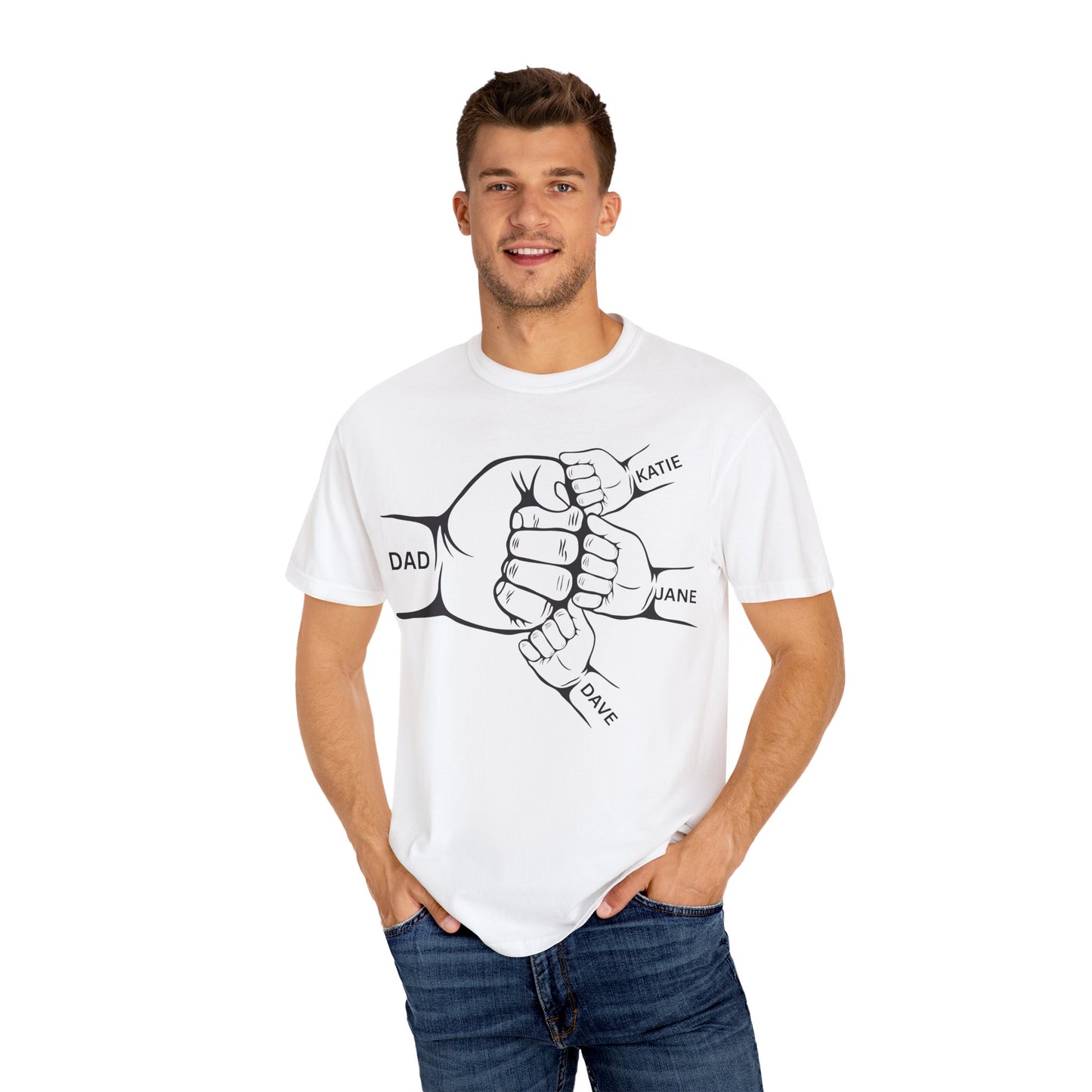 Father's Day Family Shirt, Personalized Dad Tee, Gift for Dad, Unisex Dad T-Shirt, Custom Family Names Shirt