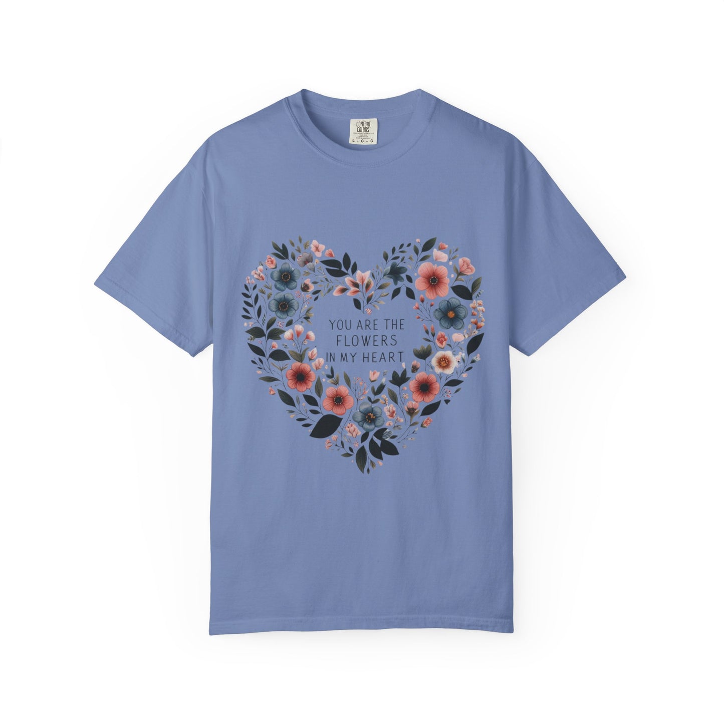 Floral Heart T-Shirt, Garden Shirt, Gift for Her, Mother's Day Tee, Casual Summer Apparel, Floral Graphic Top