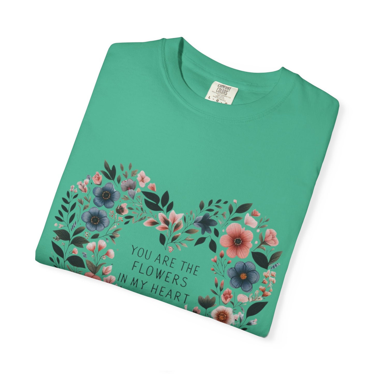 Floral Heart T-Shirt, Garden Shirt, Gift for Her, Mother's Day Tee, Casual Summer Apparel, Floral Graphic Top