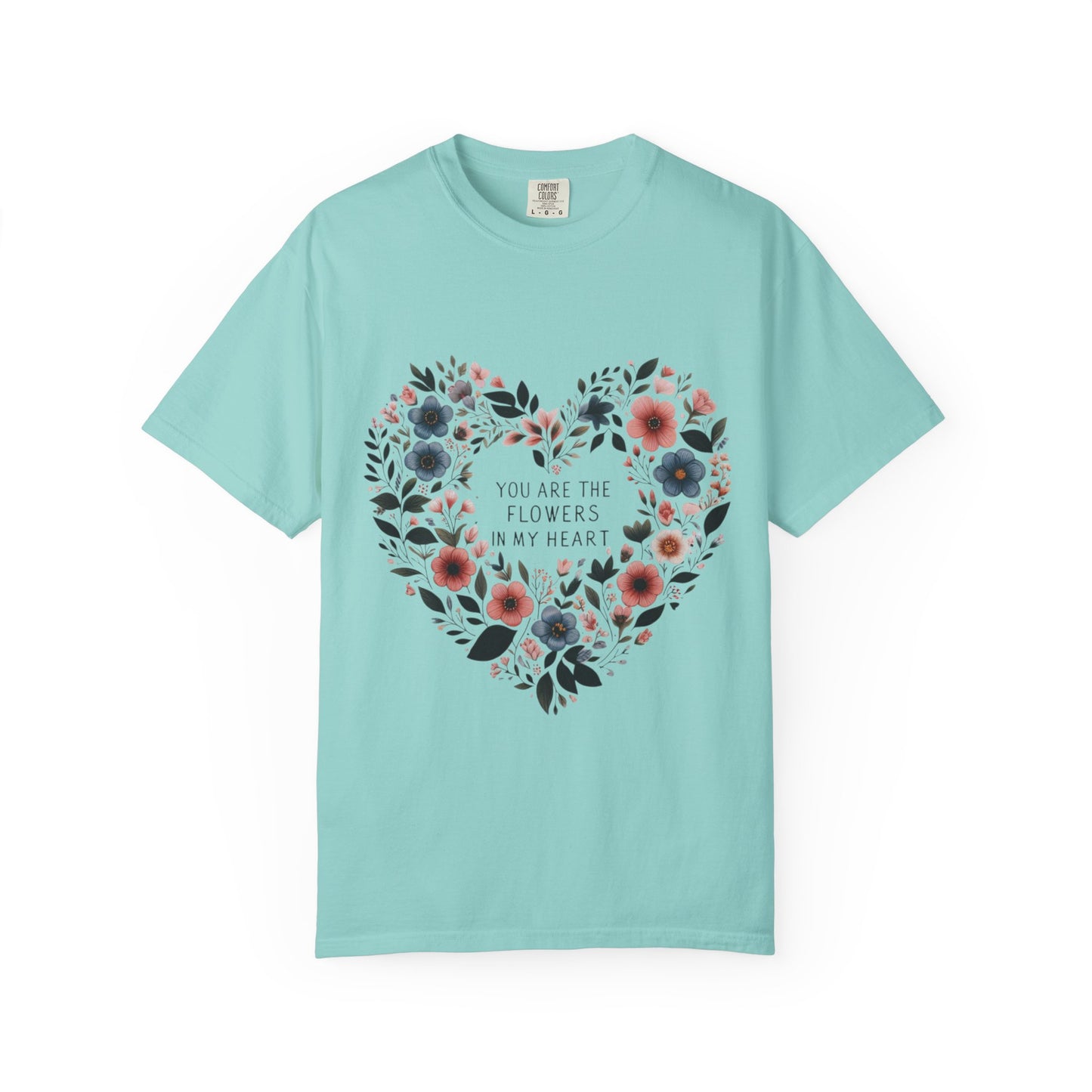 Floral Heart T-Shirt, Garden Shirt, Gift for Her, Mother's Day Tee, Casual Summer Apparel, Floral Graphic Top
