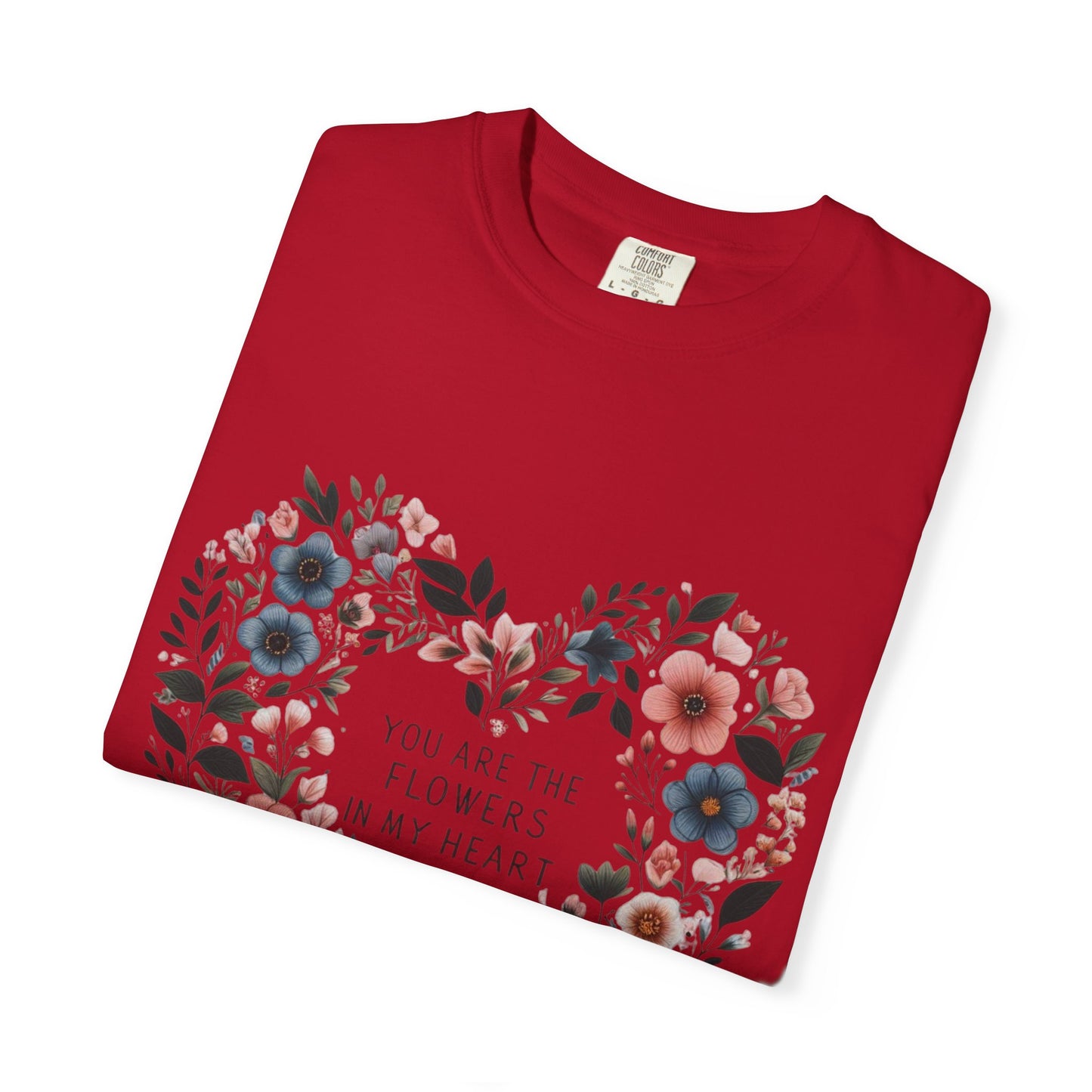 Floral Heart T-Shirt, Garden Shirt, Gift for Her, Mother's Day Tee, Casual Summer Apparel, Floral Graphic Top