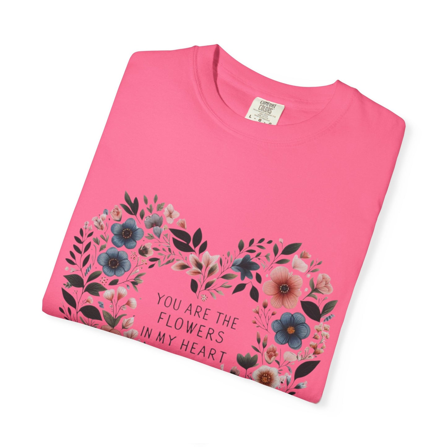 Floral Heart T-Shirt, Garden Shirt, Gift for Her, Mother's Day Tee, Casual Summer Apparel, Floral Graphic Top